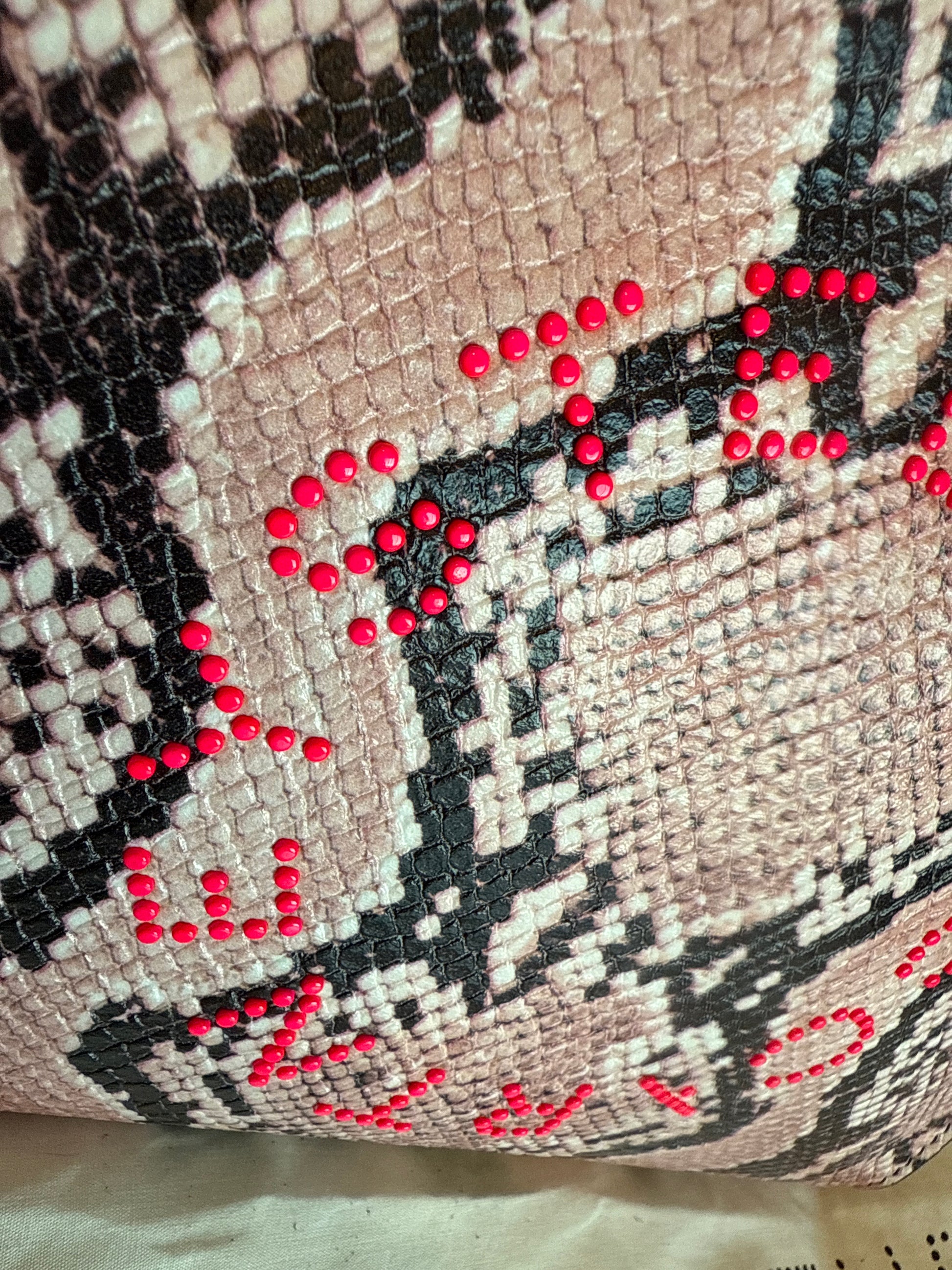Stella McCartney Python embossed faux leather wristlet