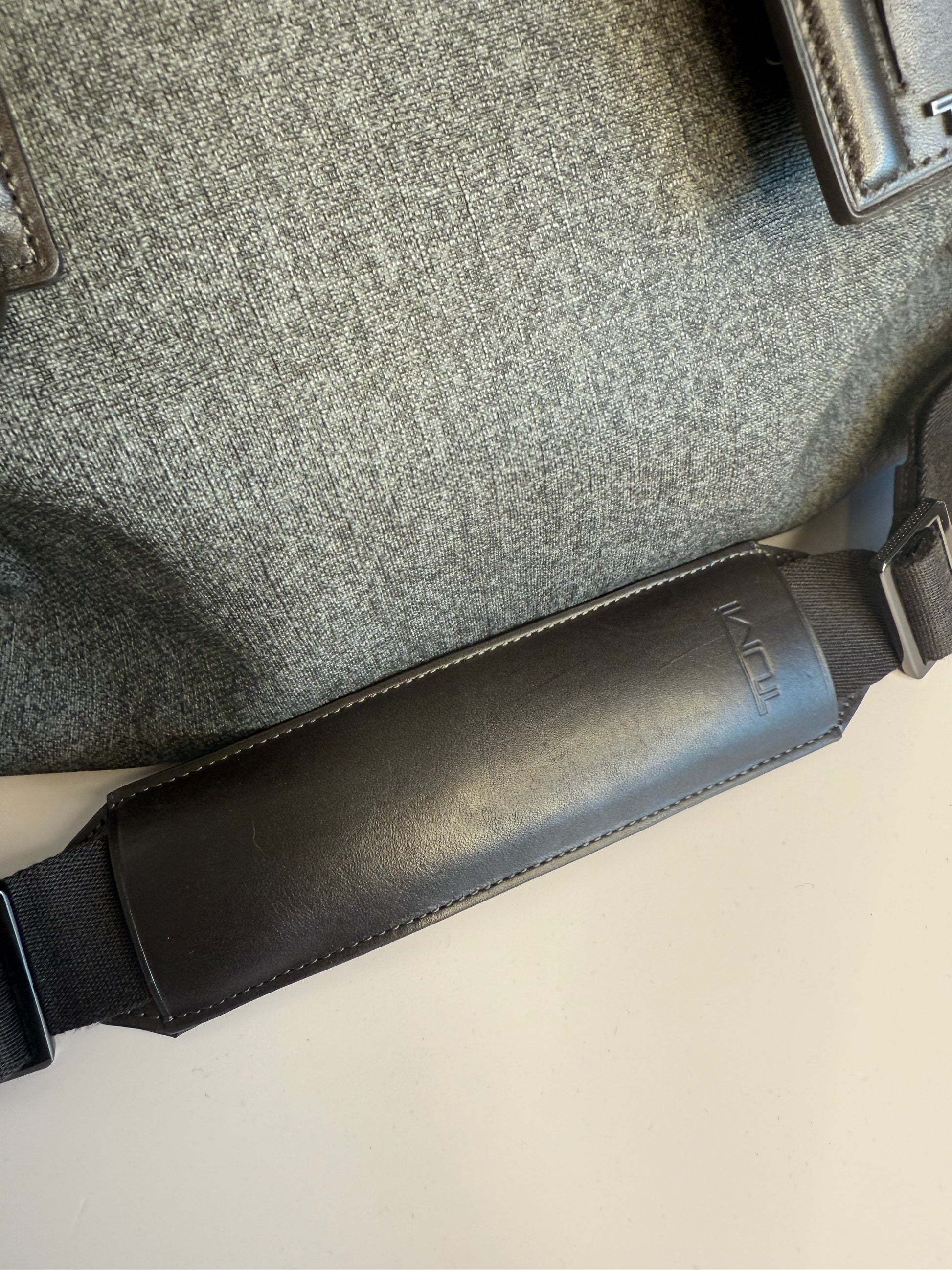 TUMI overnight bag with leather trim