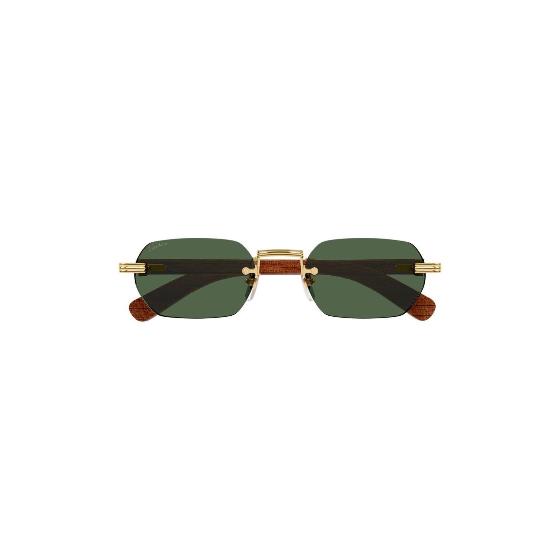CARTIER CT0362S Premiere de Cartier Sunglasses Wood Gold Frame