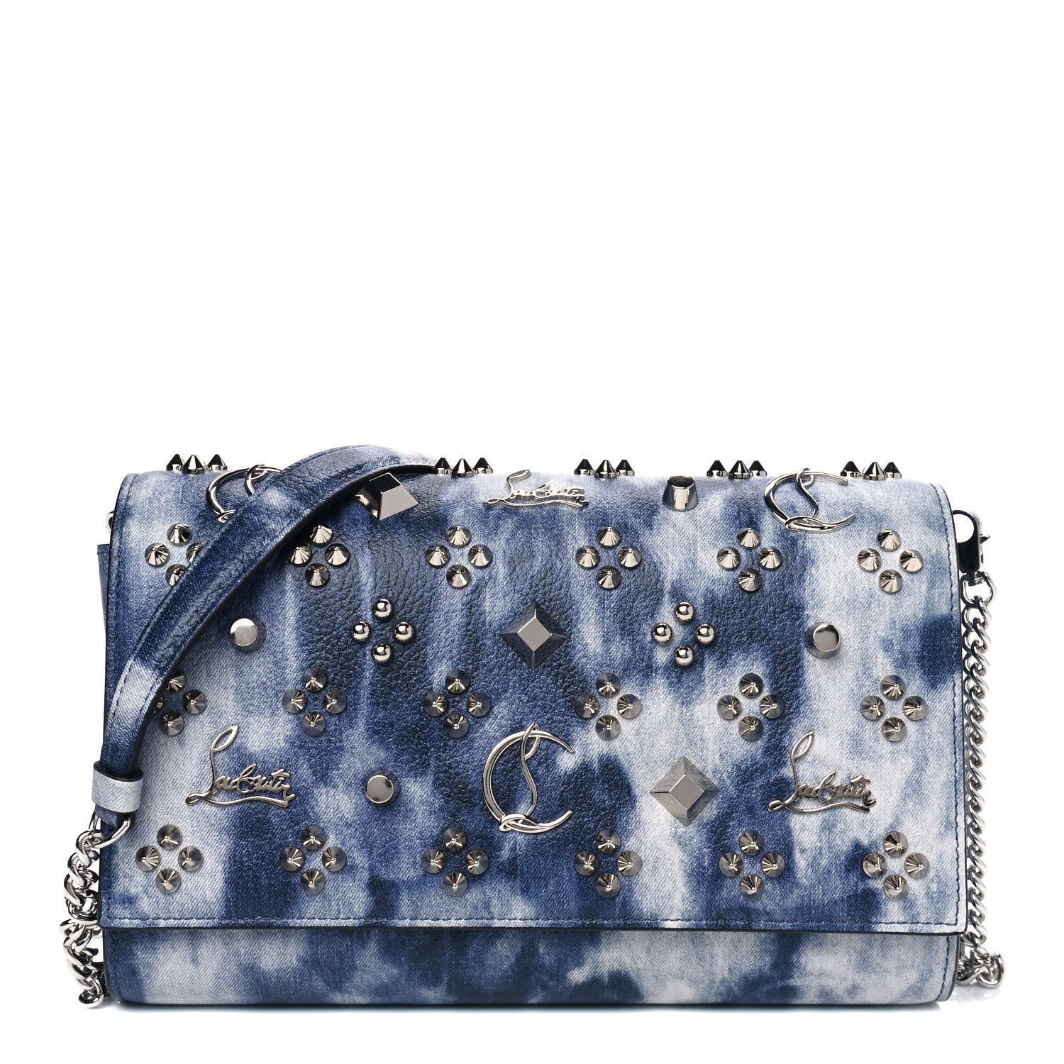 CHRISTIAN LOUBOUTIN
Calfskin Printed Punk Spikes Paloma Clutch