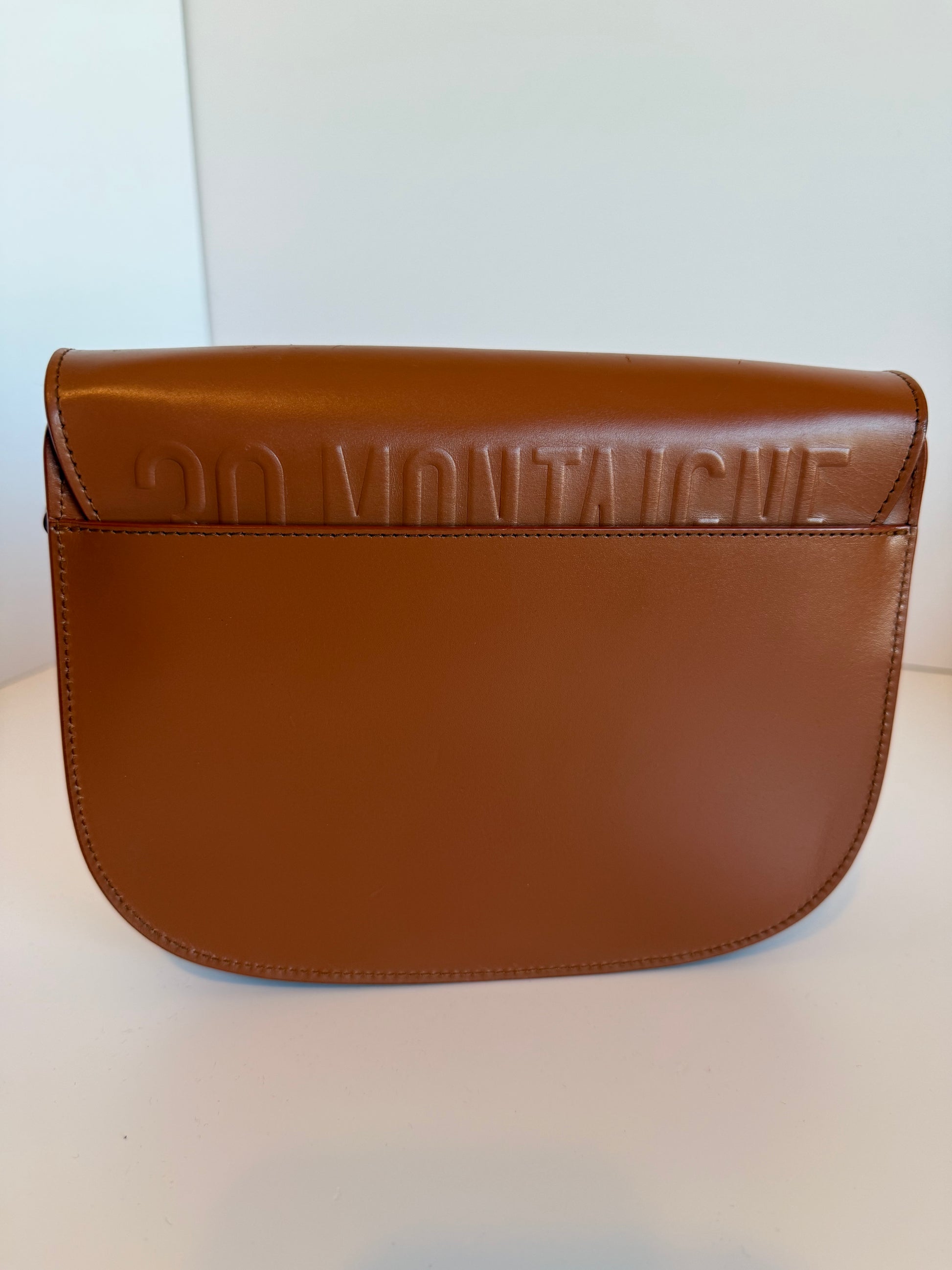Christian Dior Medium Bobby Flap bag in dark tan calfskin leather