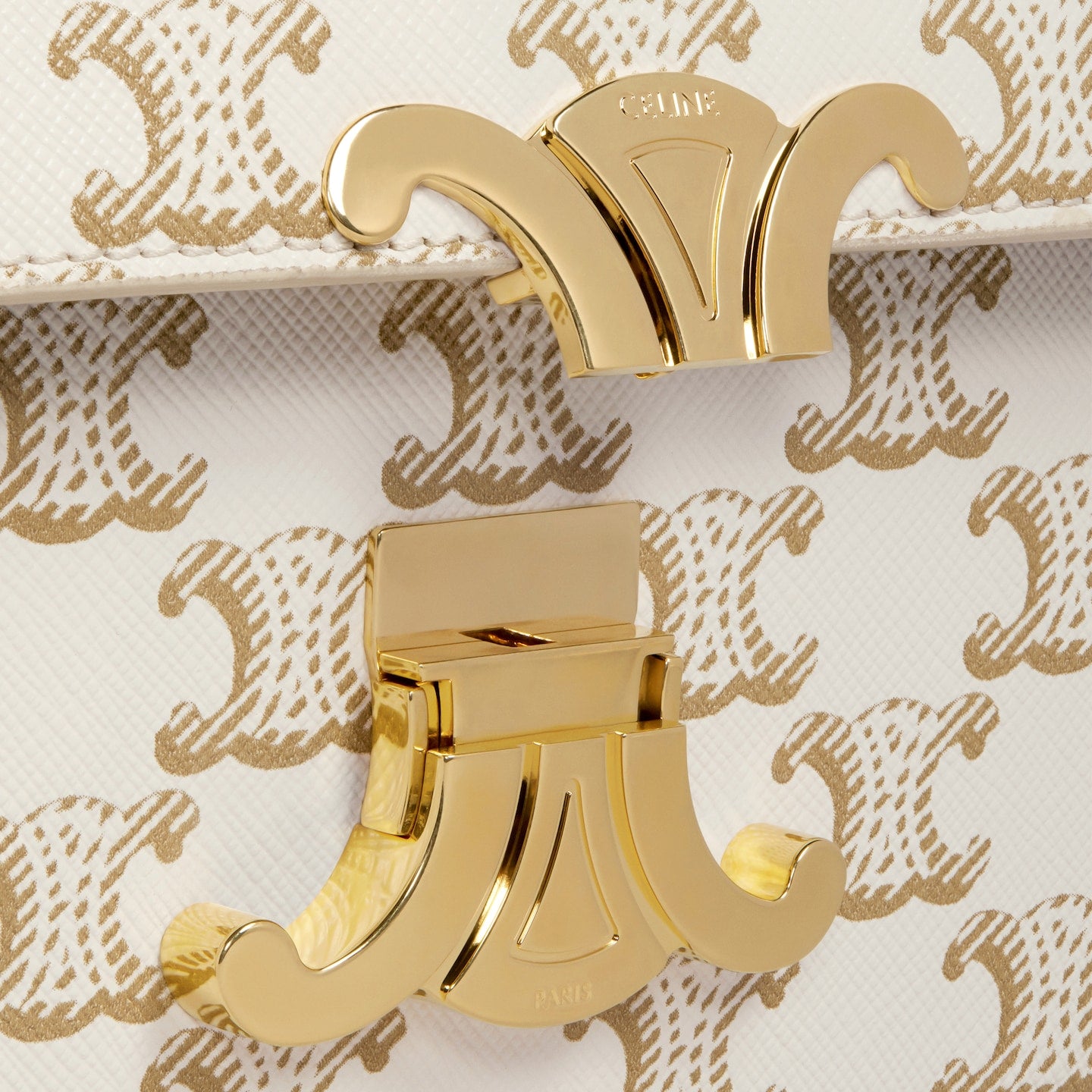 CELINE SHOULDER BAG CLAUDE IN TRIOMPHE CANVAS AND CALFSKIN