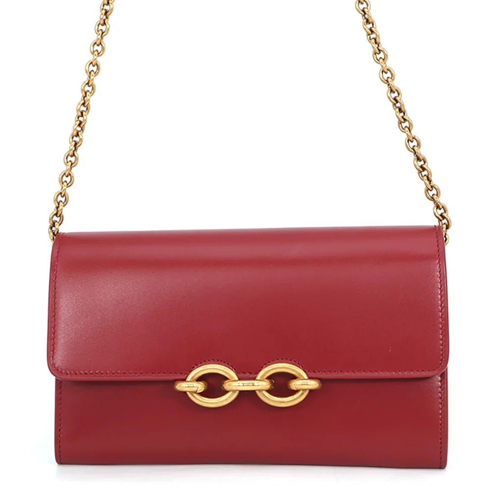 Saint Laurent Le Maillon Chain Wallet - Opium Red - NIDHALHAUS