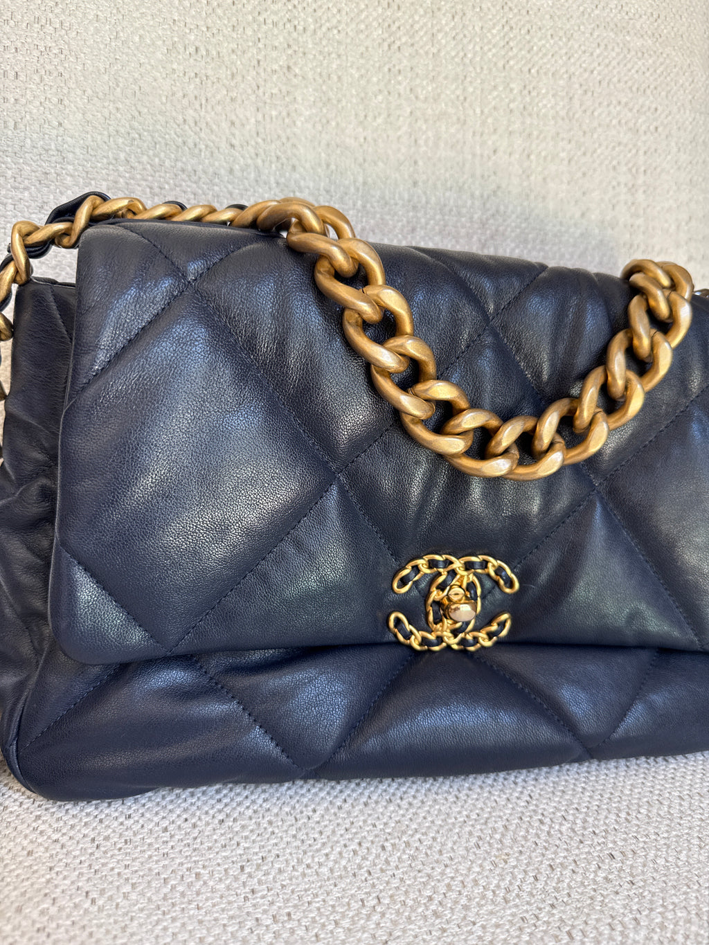 Chanel 19 quilted goatskin maxi crossbody bag