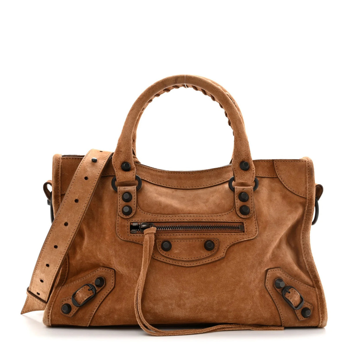 Balenciaga City 2way Bag - Suede Camel - Small - NIDHALHAUS