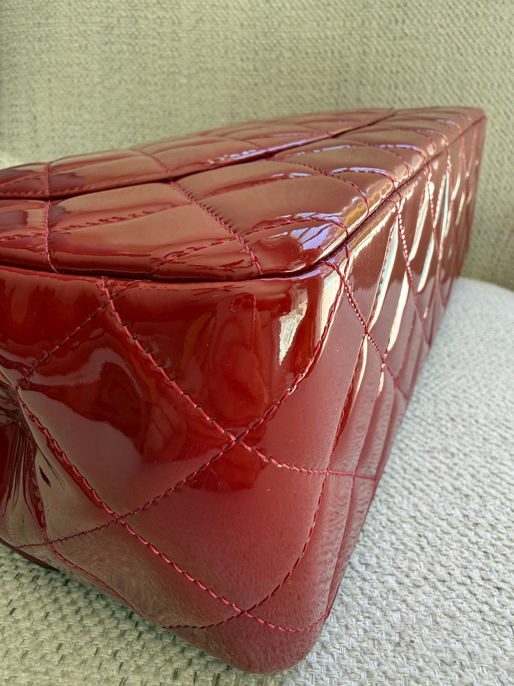 Chanel Red Classic Double Flap Jumbo