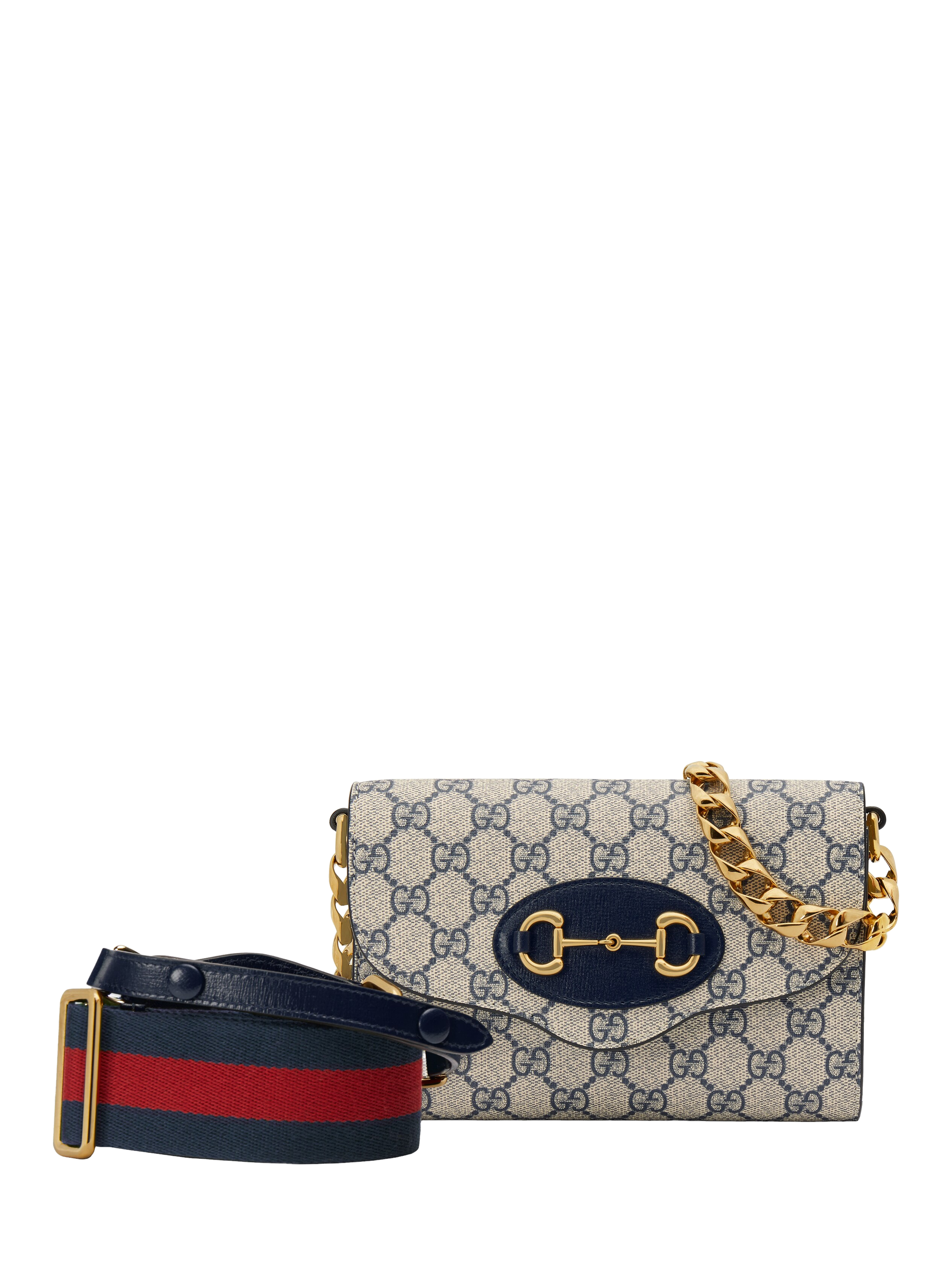 Gucci horsebit 1955 GG supreme canvas with two straps