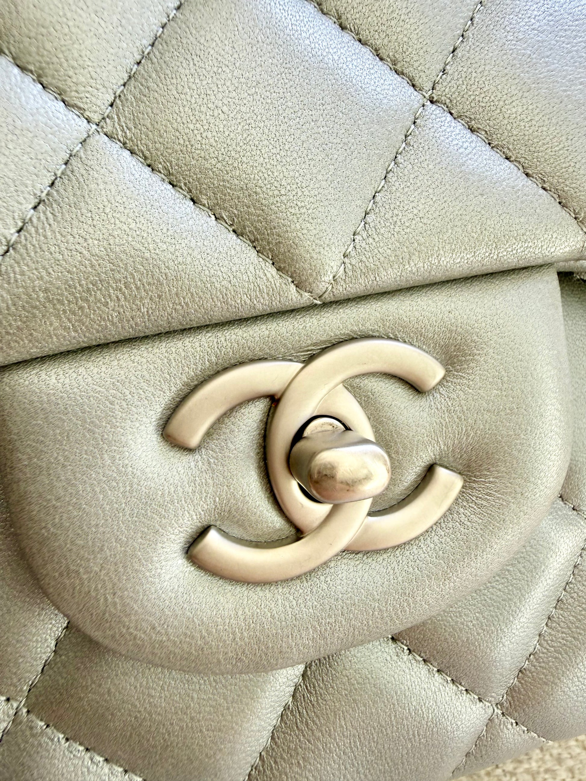 Chanel Silver Classic Double Flap Jumbo