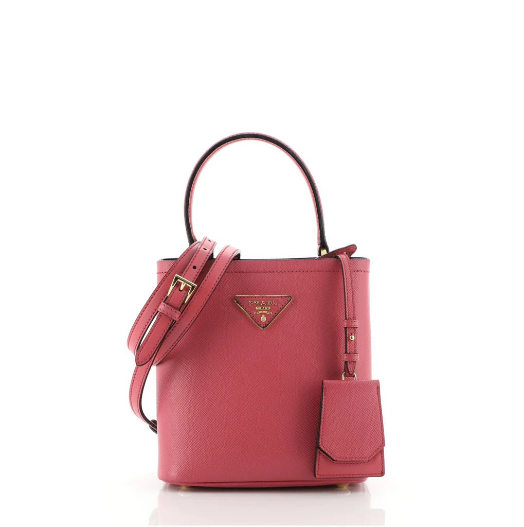 Prada Panier Mini Saffiano Leather Bucket Bag - Peony Pink - NIDHALHAUS
