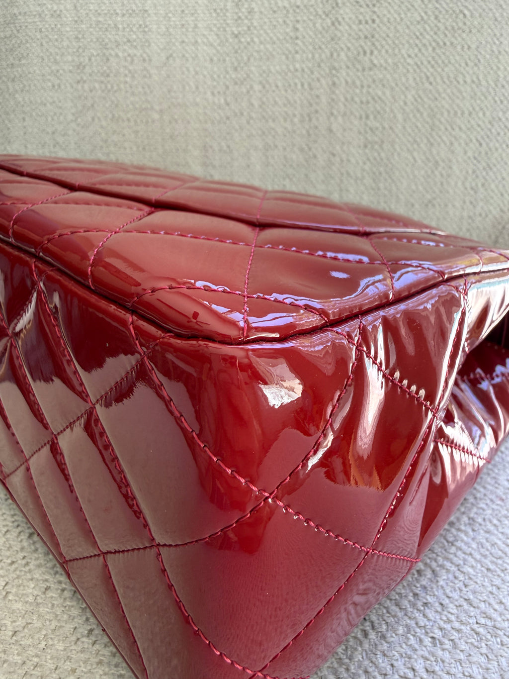 Chanel Red Classic Double Flap Jumbo