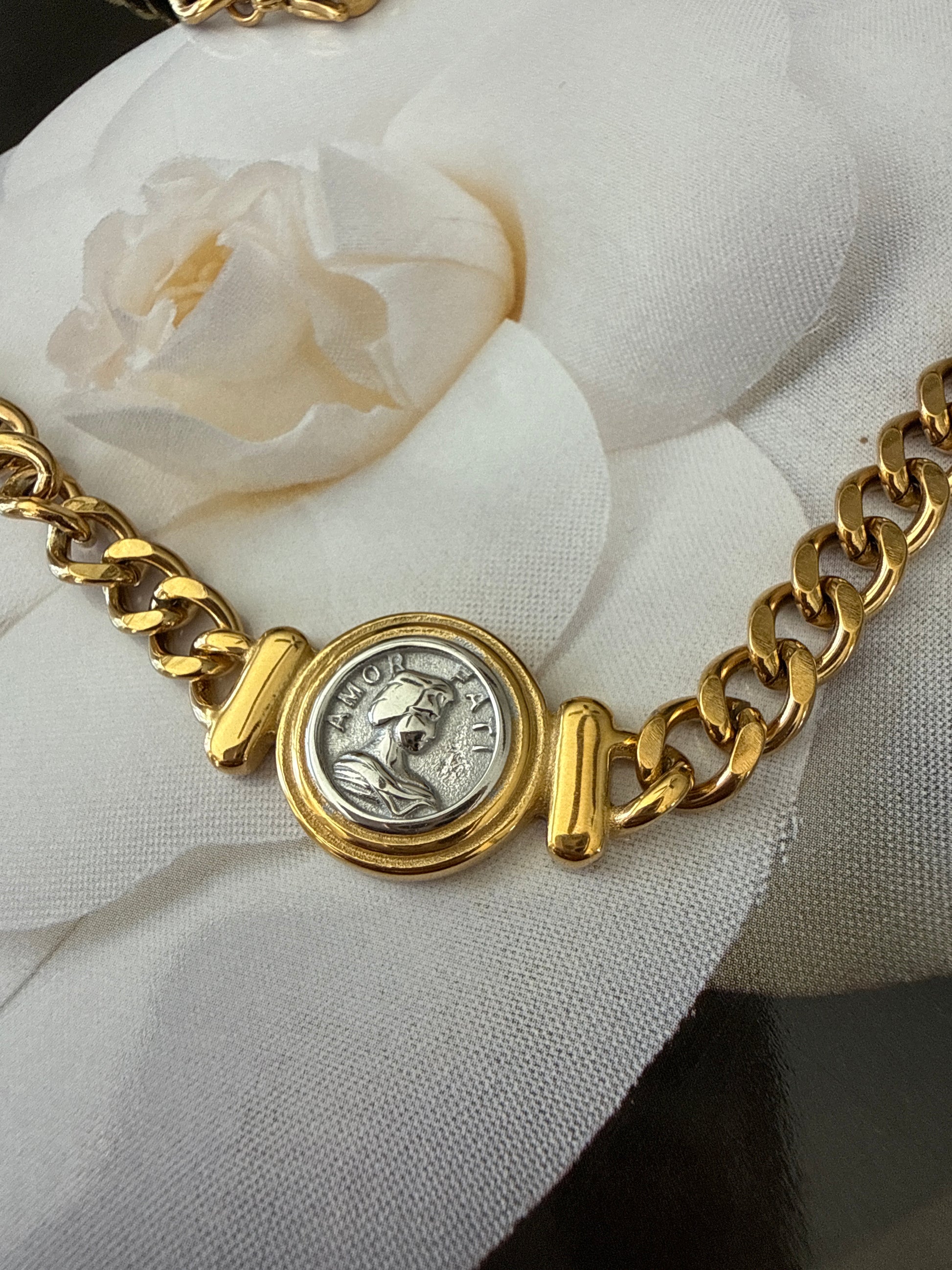 18k gold plated non tarnish coin pendant necklace