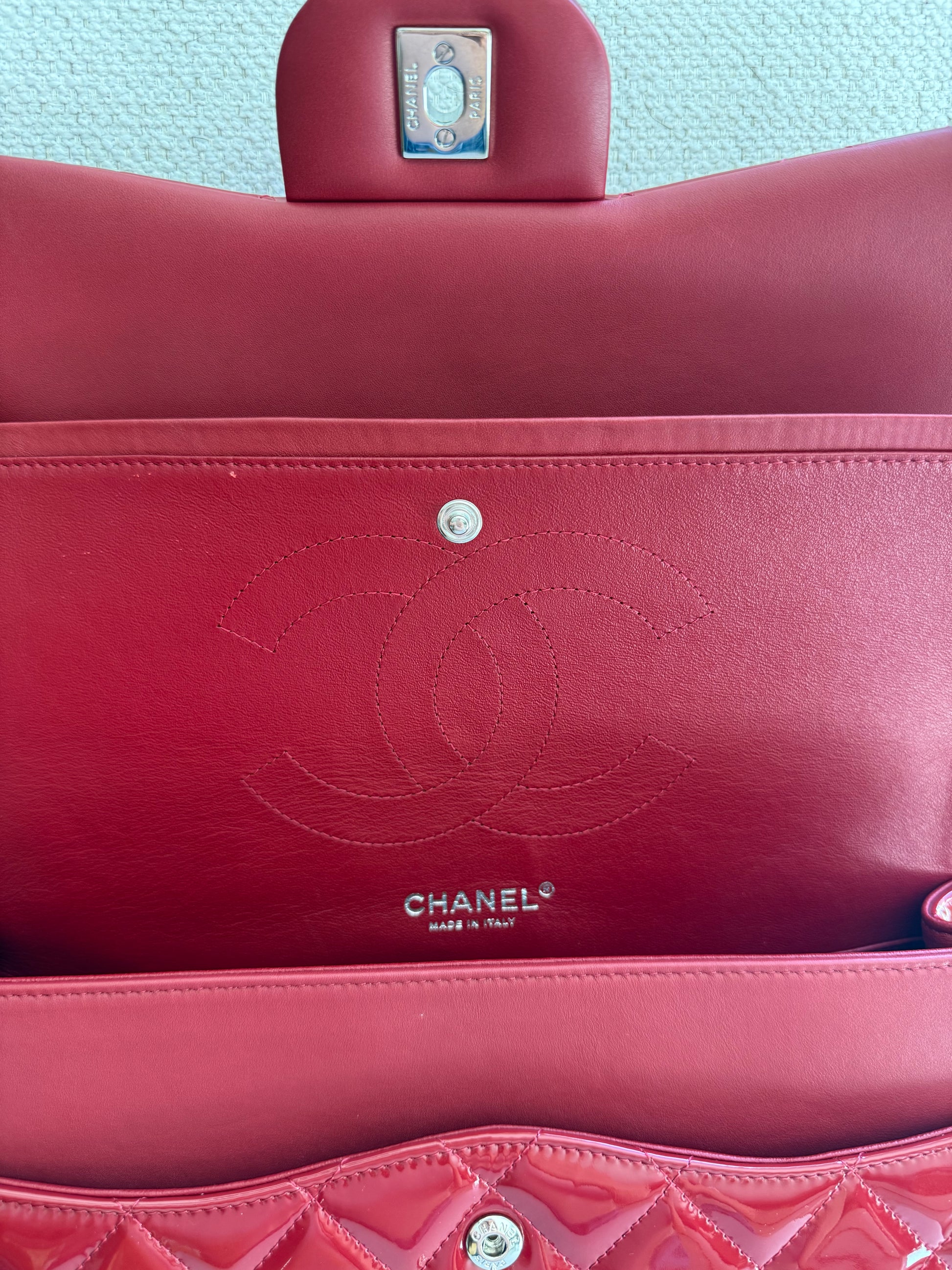 Chanel Red Classic Double Flap Jumbo