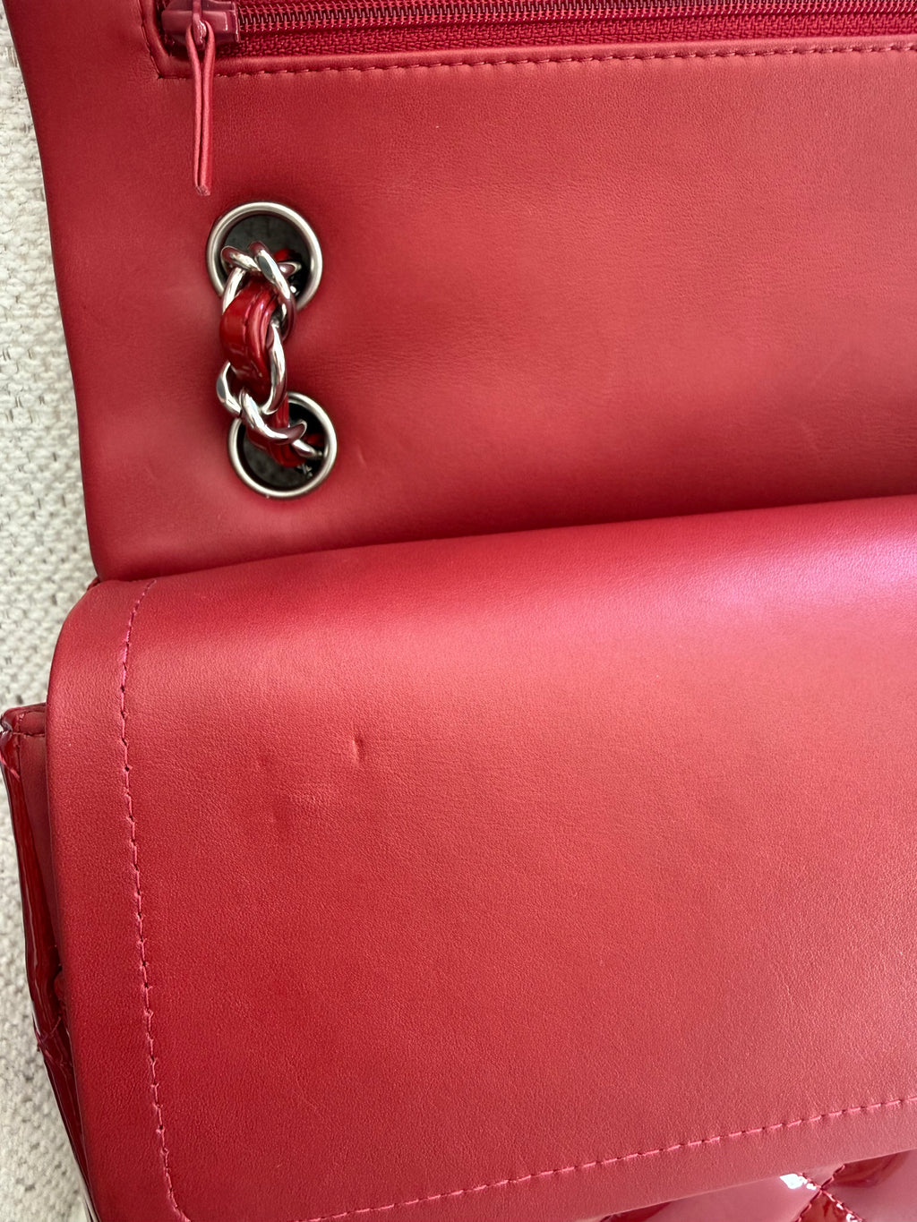 Chanel Red Classic Double Flap Jumbo
