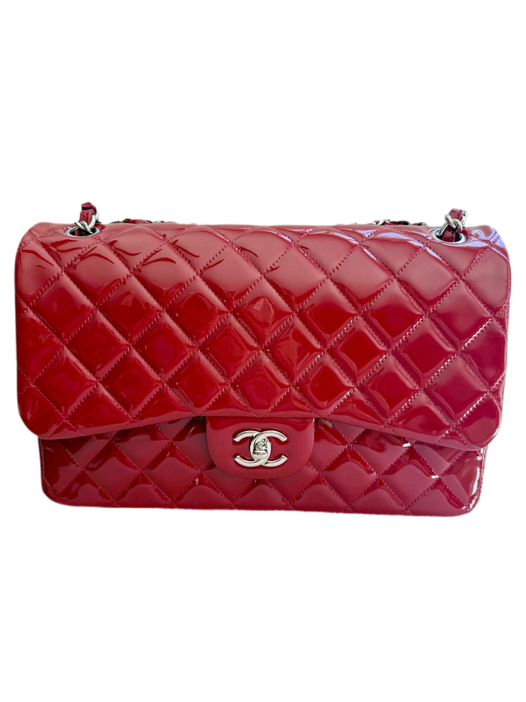 Chanel Red Classic Double Flap Jumbo