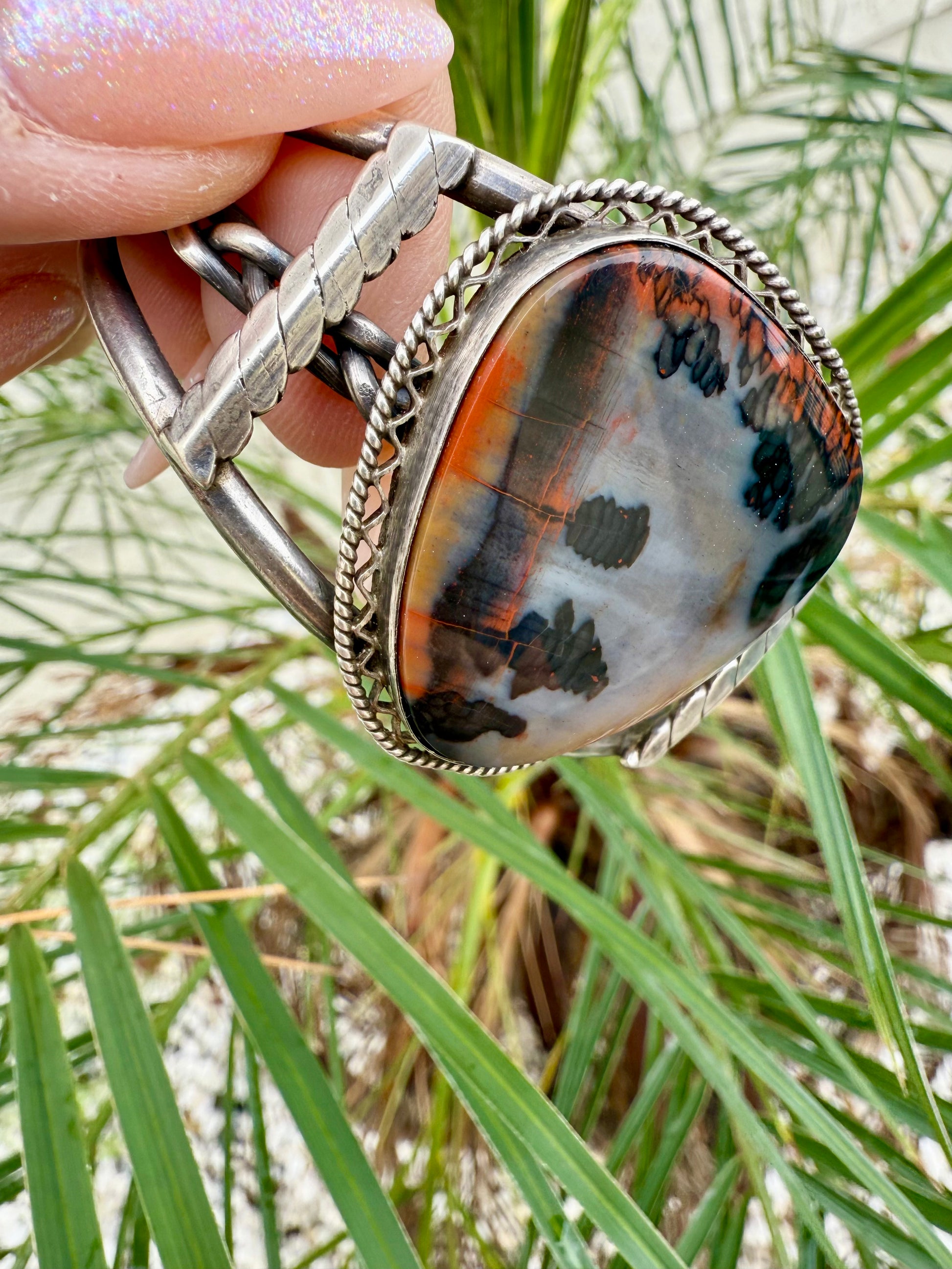 Navajo petrified wood cuff