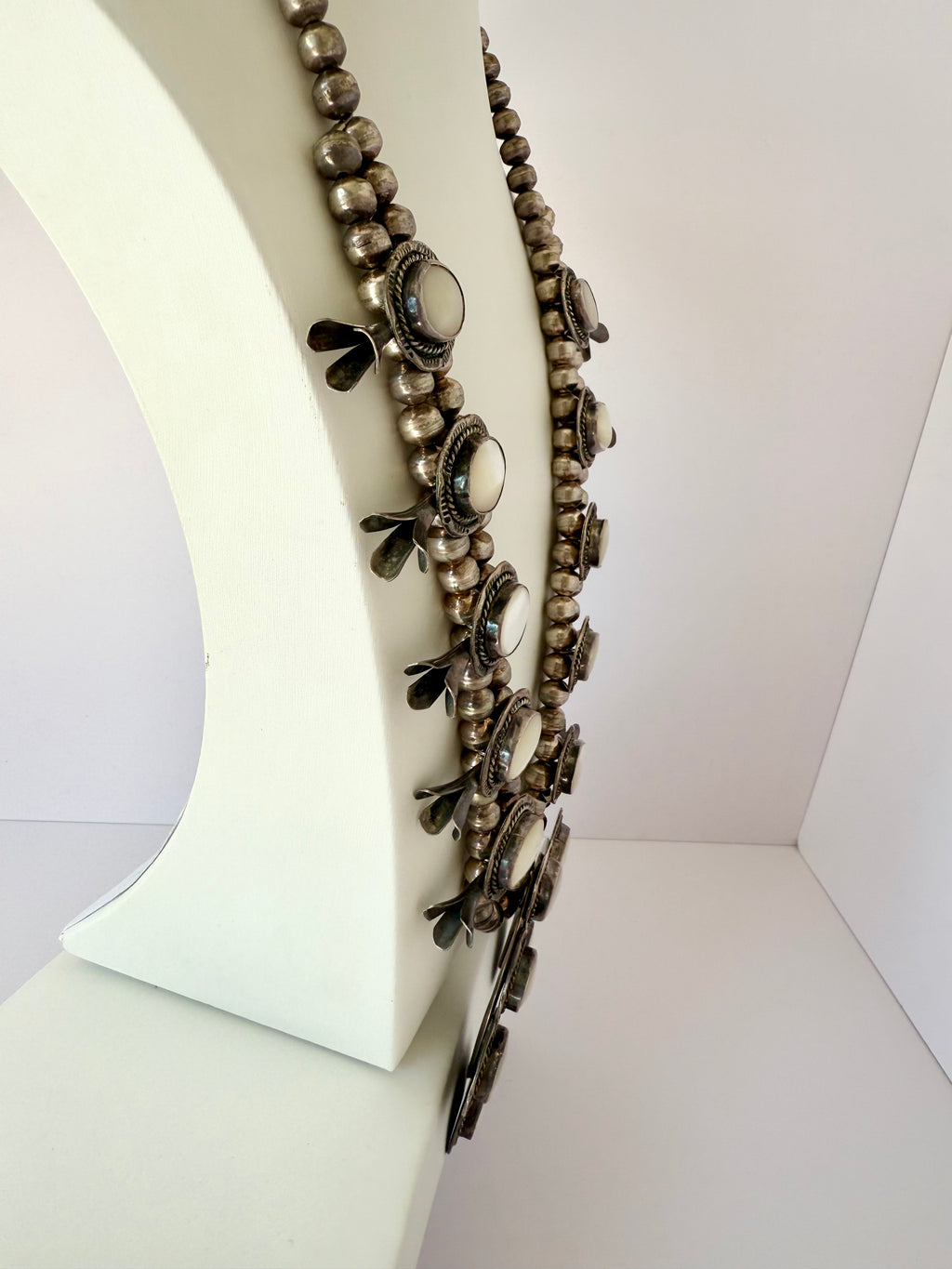 Navajo squash blossom sterling silver mother of pearl