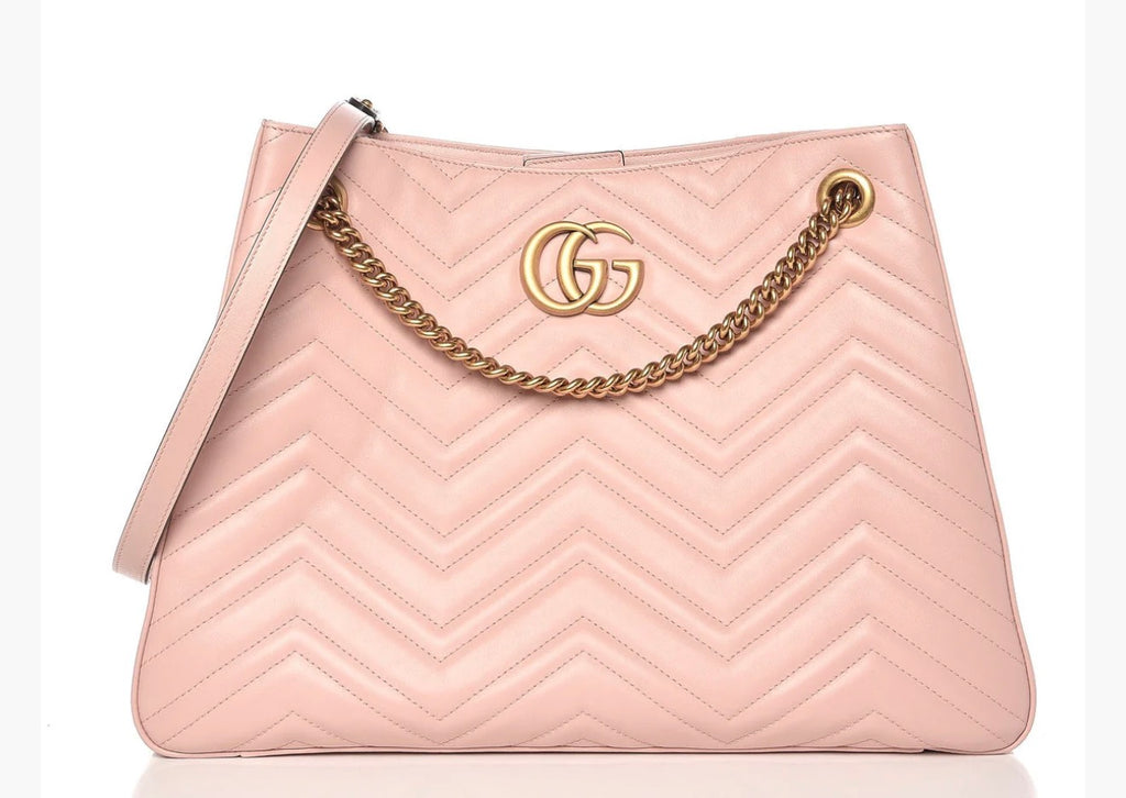 Calfskin Matelasse Medium GG Marmont Shoulder Tote Bag Perfect Pink