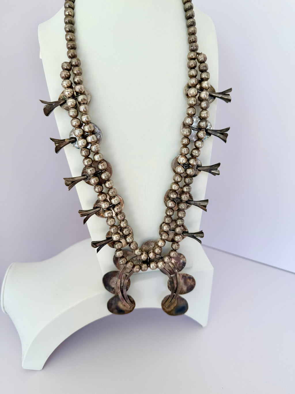 Navajo squash blossom sterling silver mother of pearl