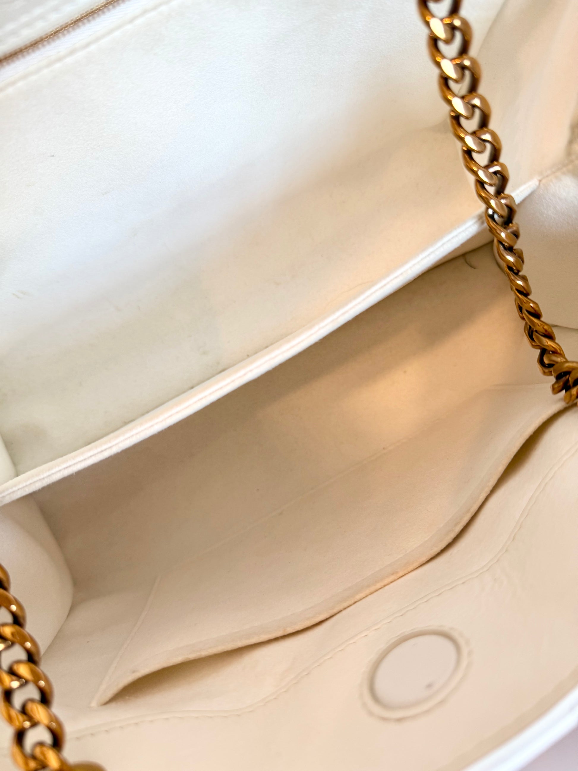 Louis Vuitton white new wave chain shoulder and crossbody bag