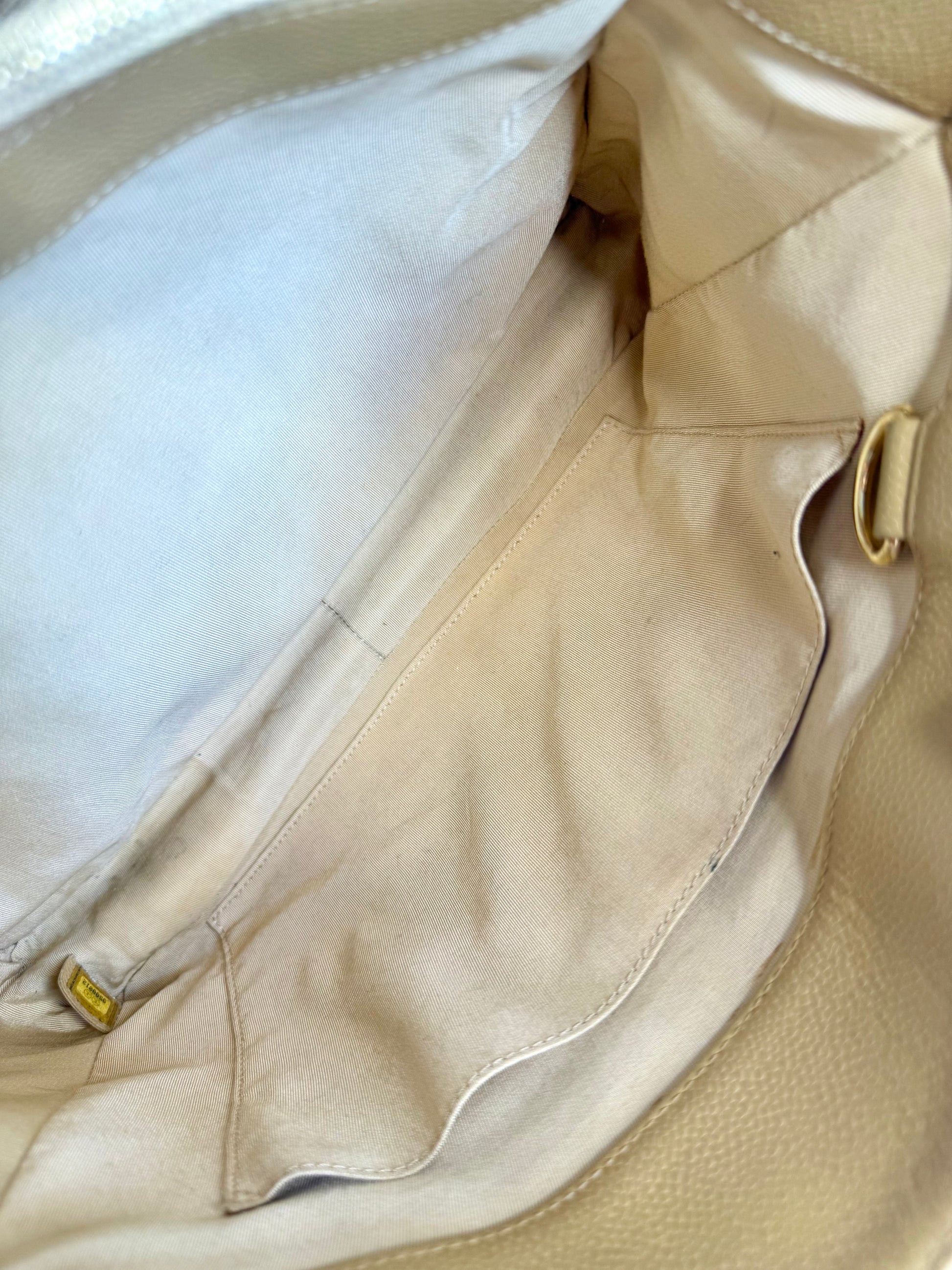 Chanel Caviar Quilted CC Shopping tote tan