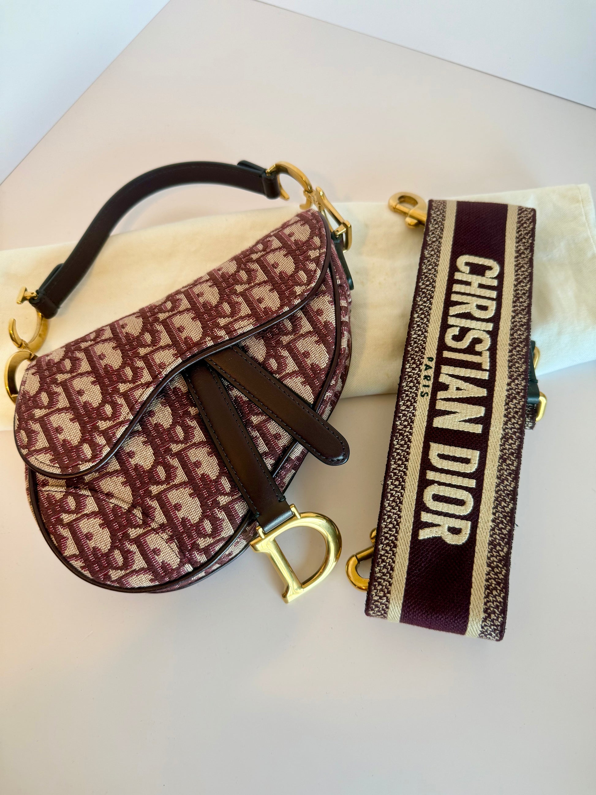DIOR monogram mini saddle with strap
