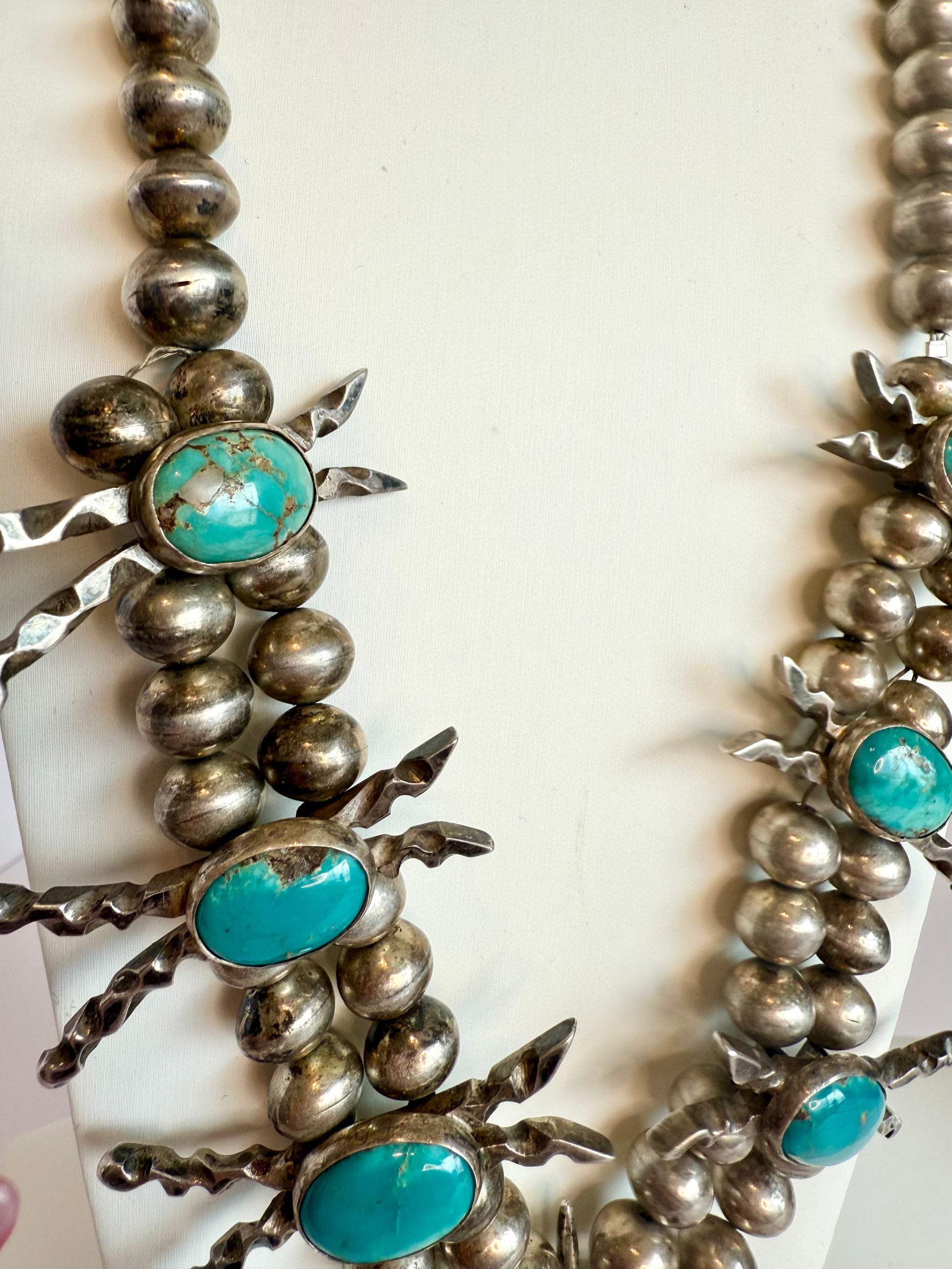 Navajo squash blossom sterling silver and turquoise