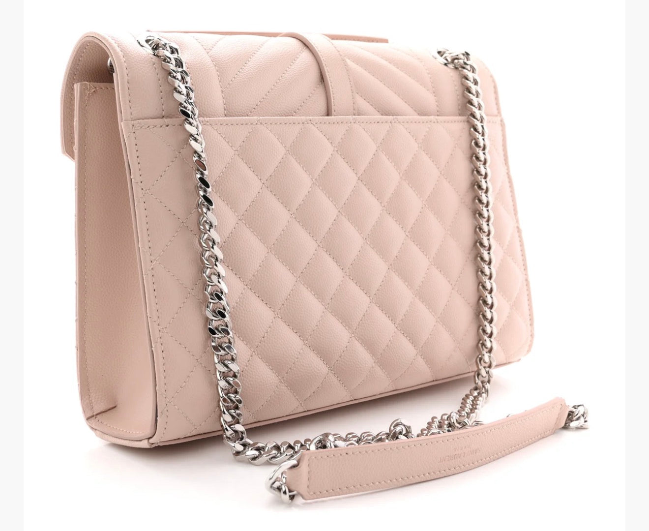 Grain De Poudre Textured Mixed Matelasse Medium Triquilt Monogram Satchel Marble Pink