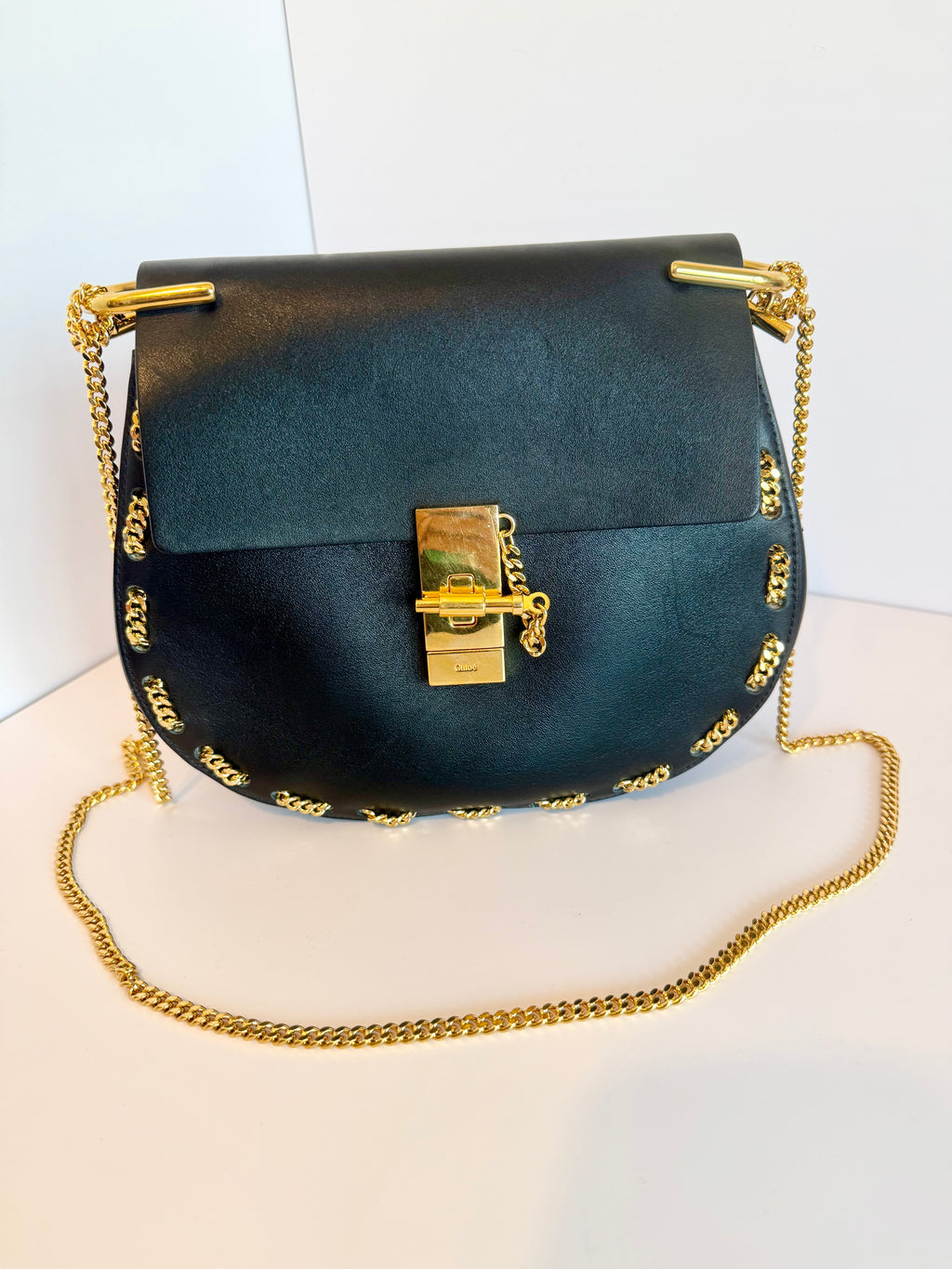 Chloe drew chain detail crossbody bag