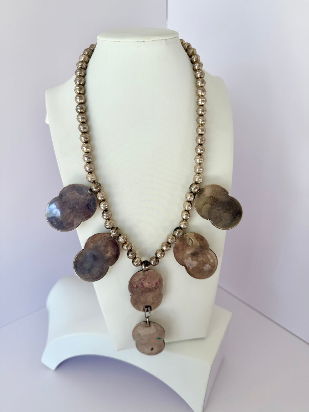 Navajo turquoise necklace shadow box style