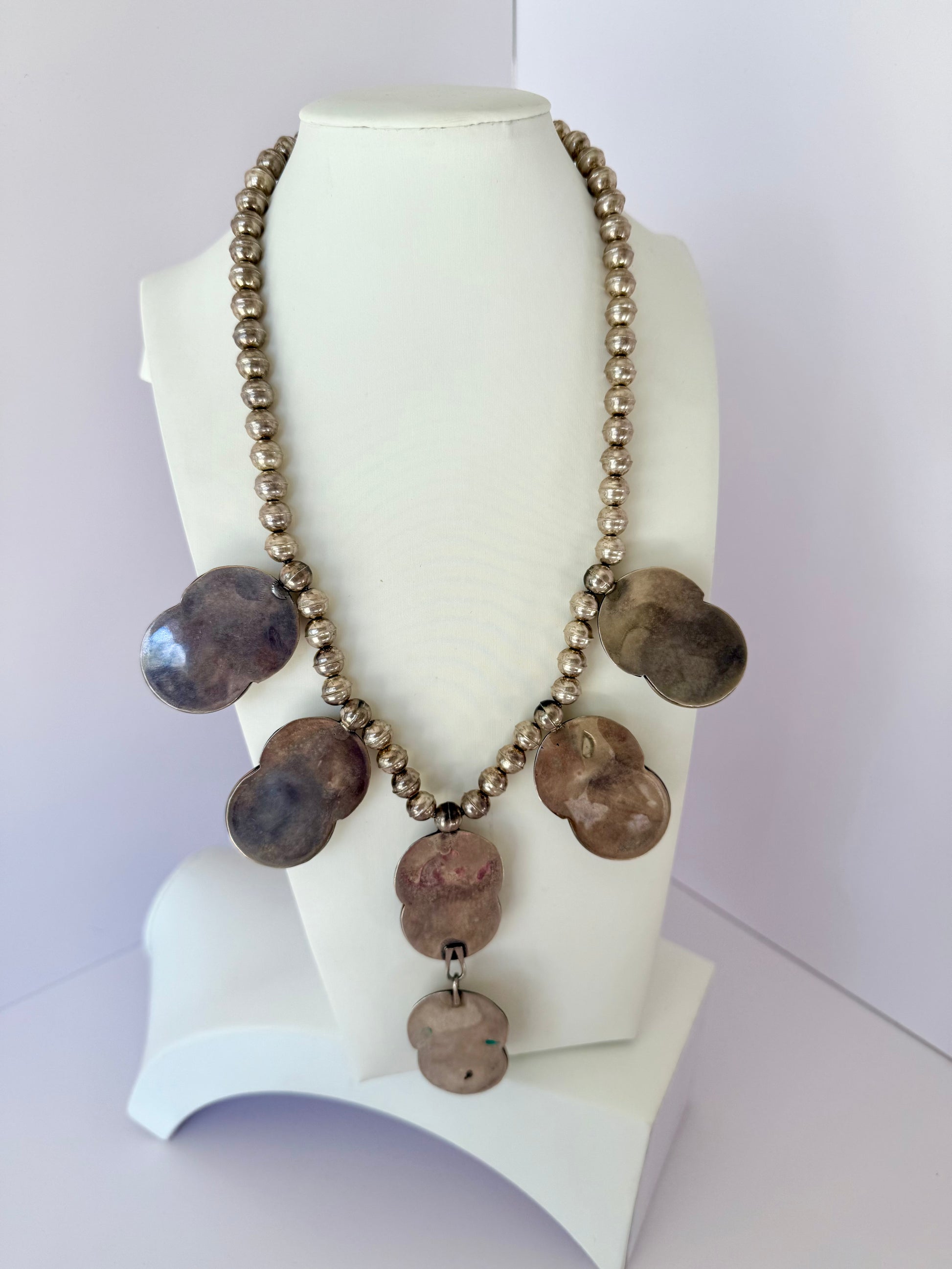 Navajo turquoise necklace shadow box style