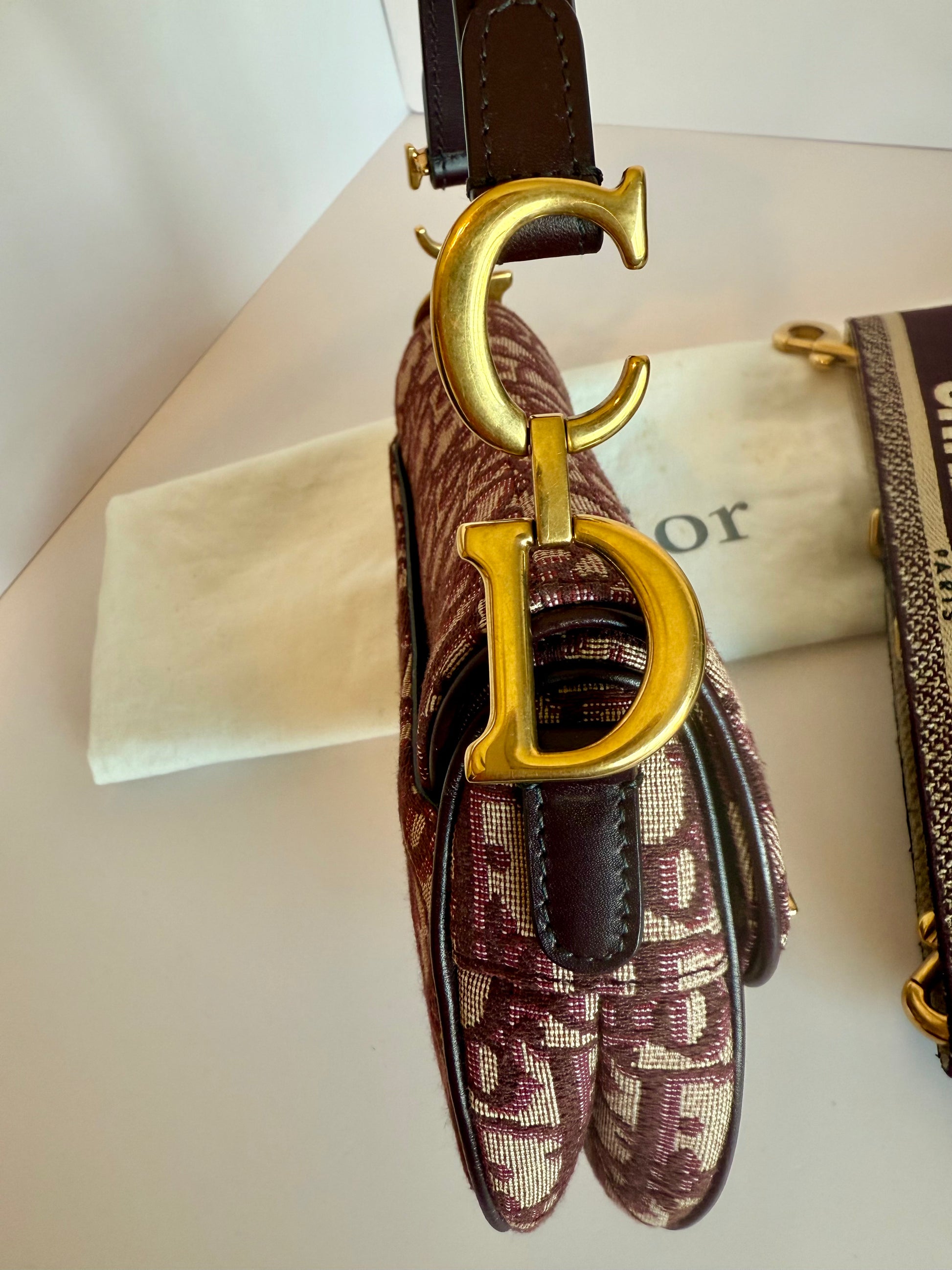 DIOR monogram mini saddle with strap