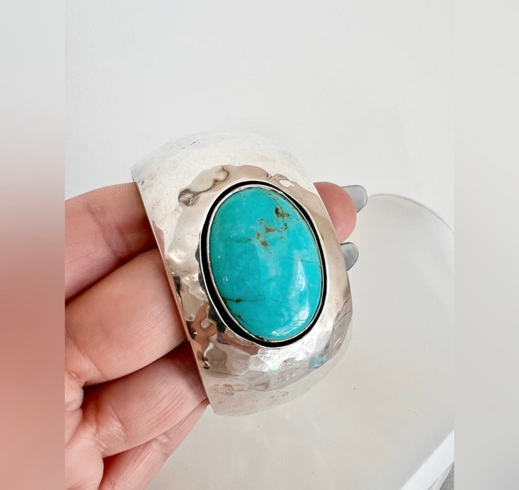 NAVAJO turquoise 1950 signed cuff