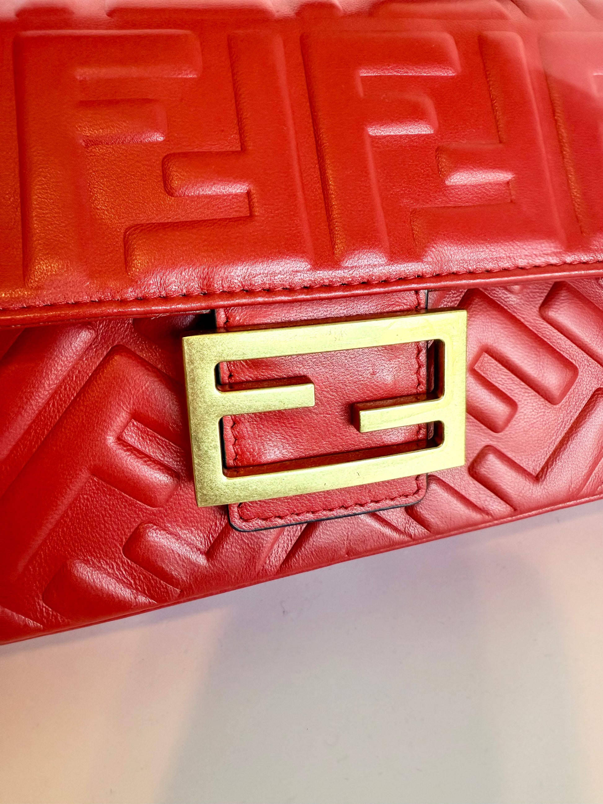 FENDI Napa embossed convertible baguette