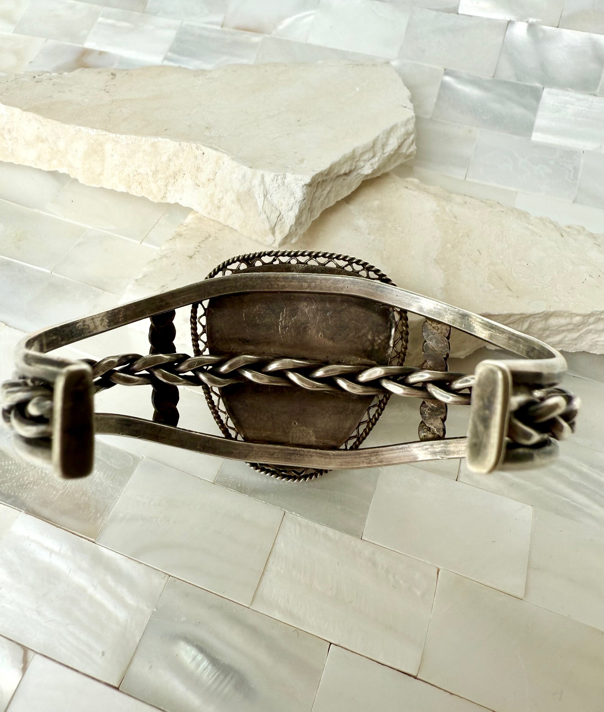 Navajo petrified wood cuff