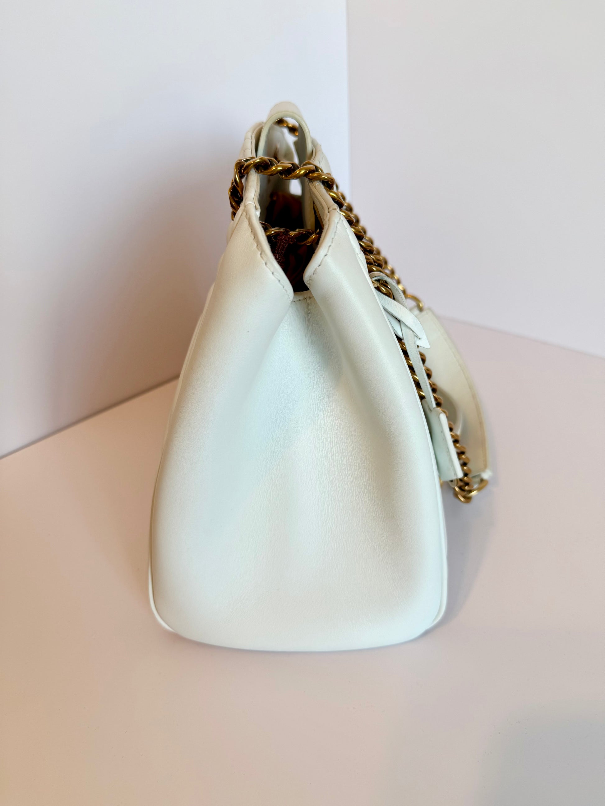 Louis Vuitton white new wave chain shoulder and crossbody bag