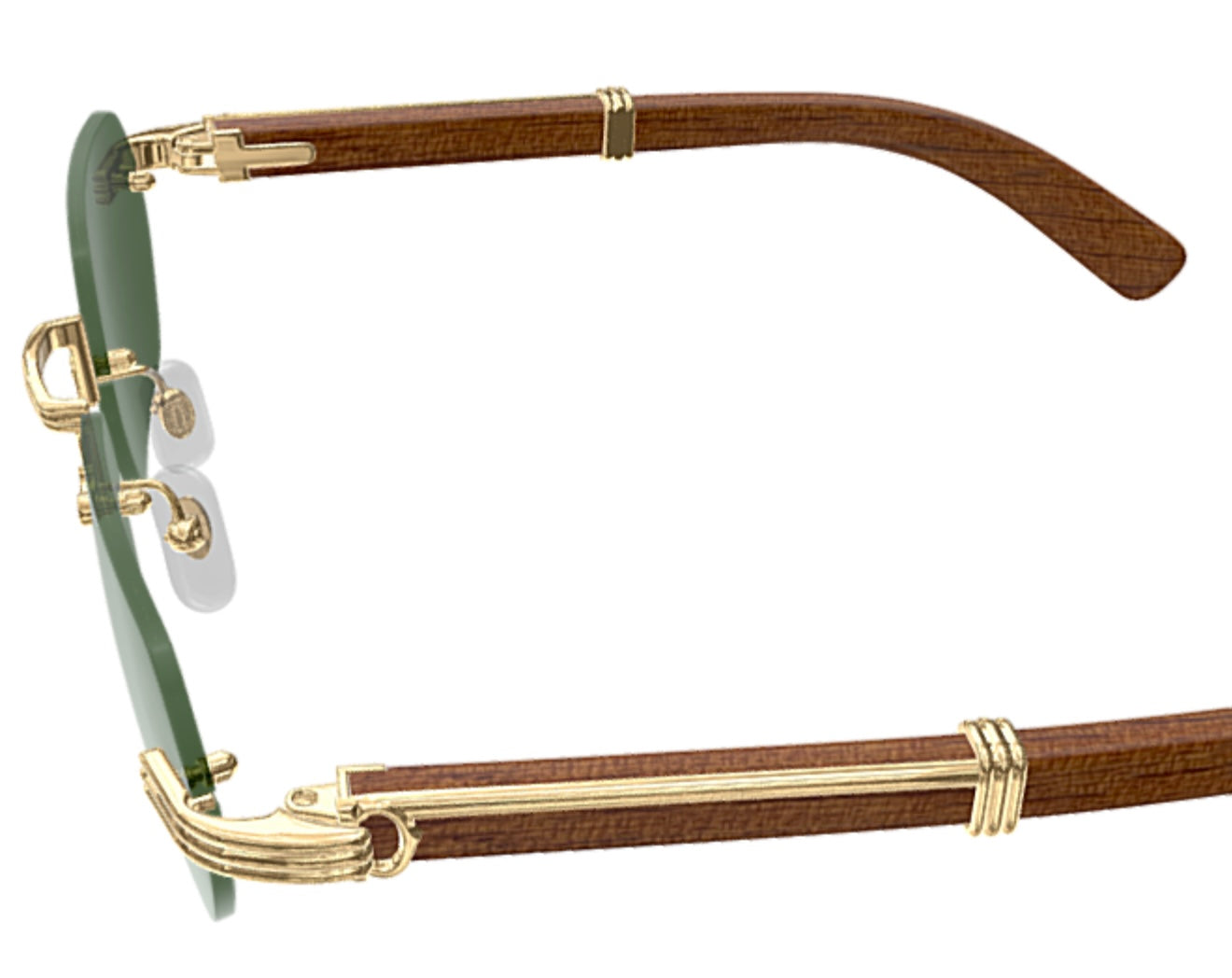 CARTIER CT0362S Premiere de Cartier Sunglasses Wood Gold Frame