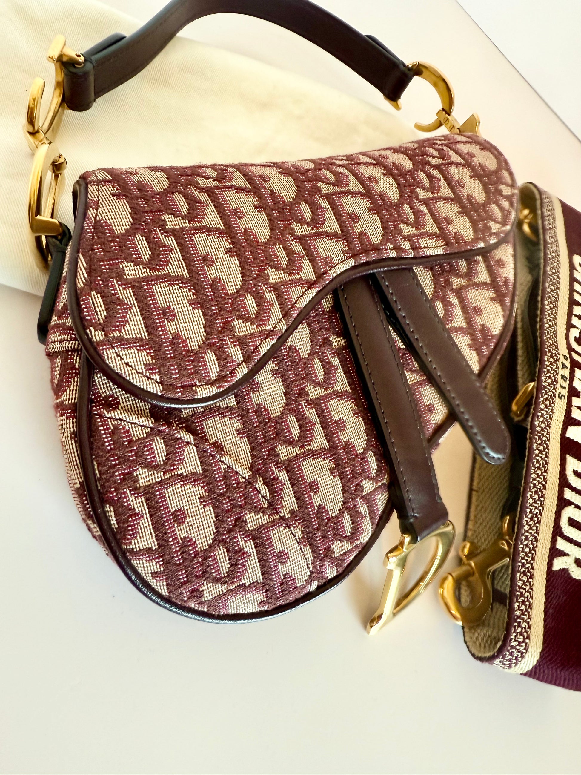 DIOR monogram mini saddle with strap