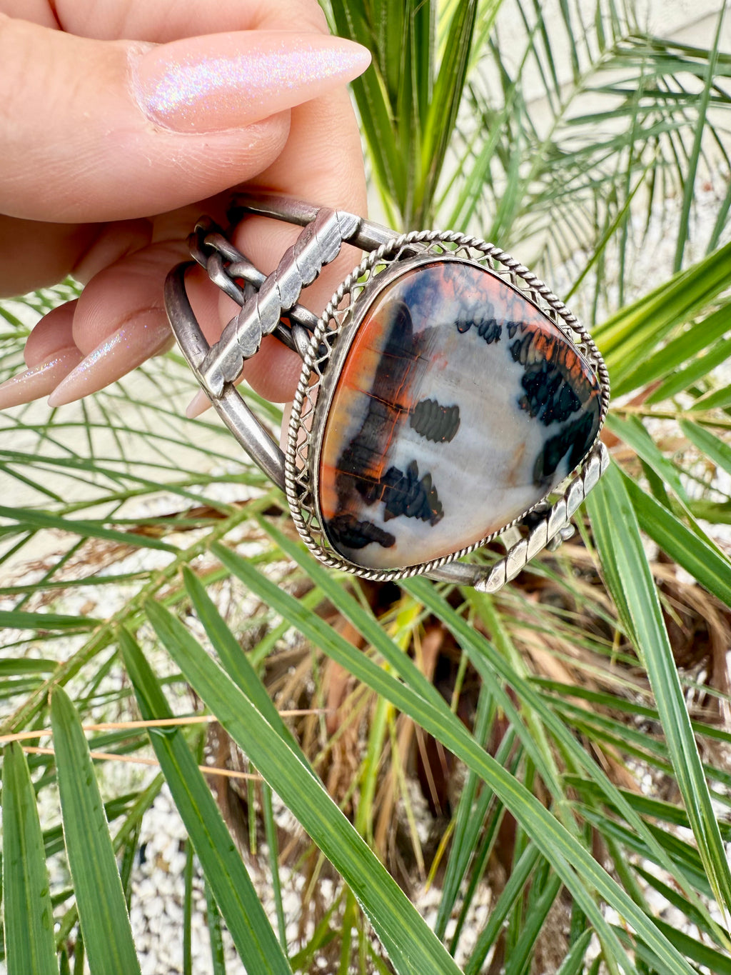 Navajo petrified wood cuff