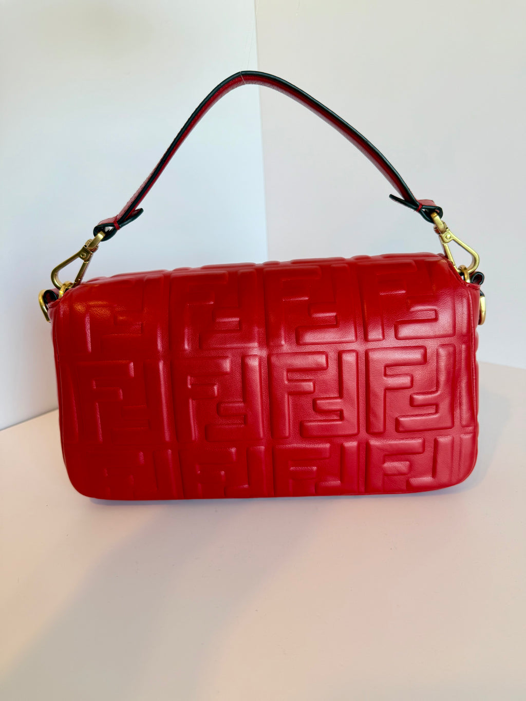 FENDI Napa embossed convertible baguette
