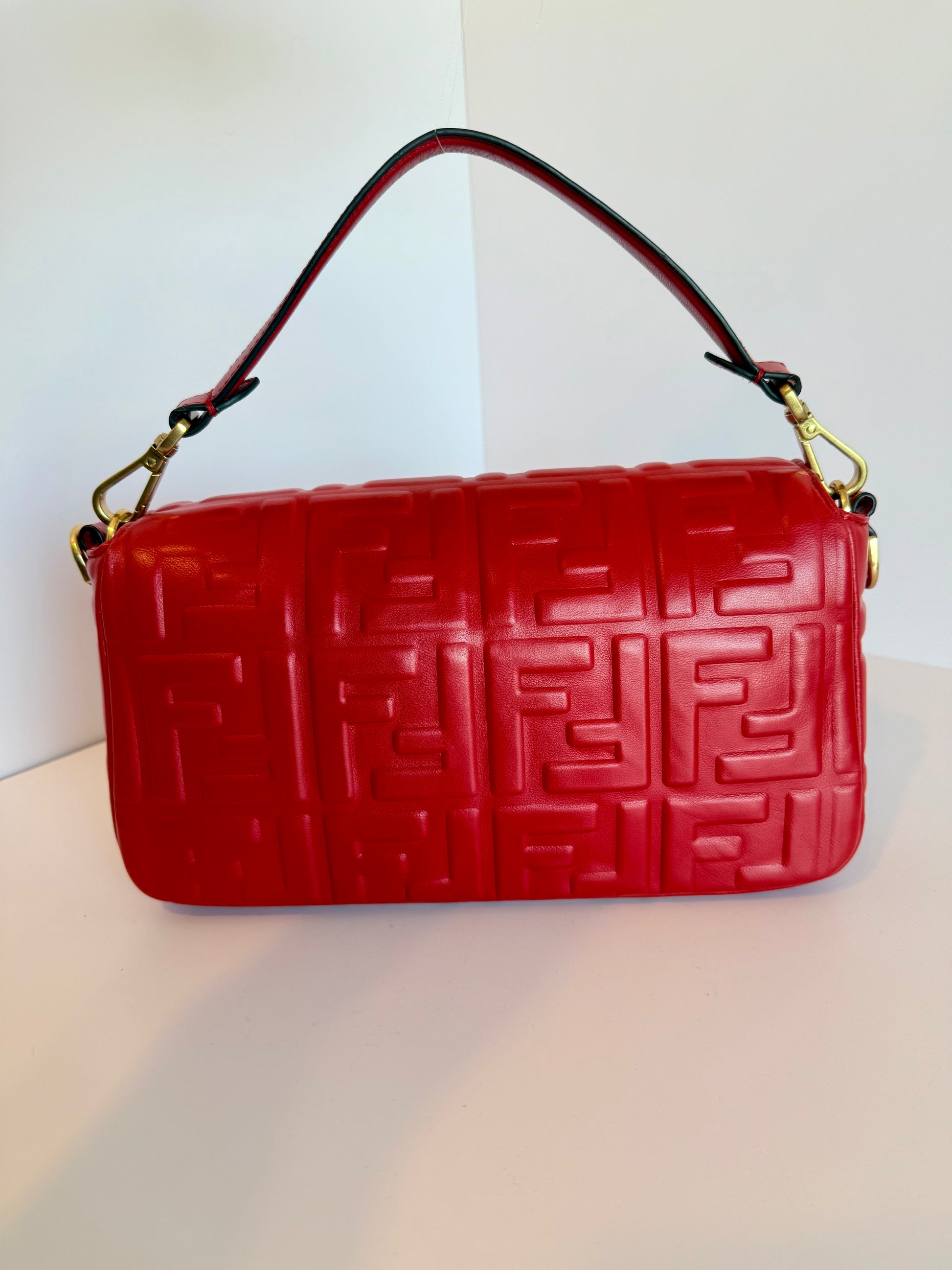 FENDI Napa embossed convertible baguette