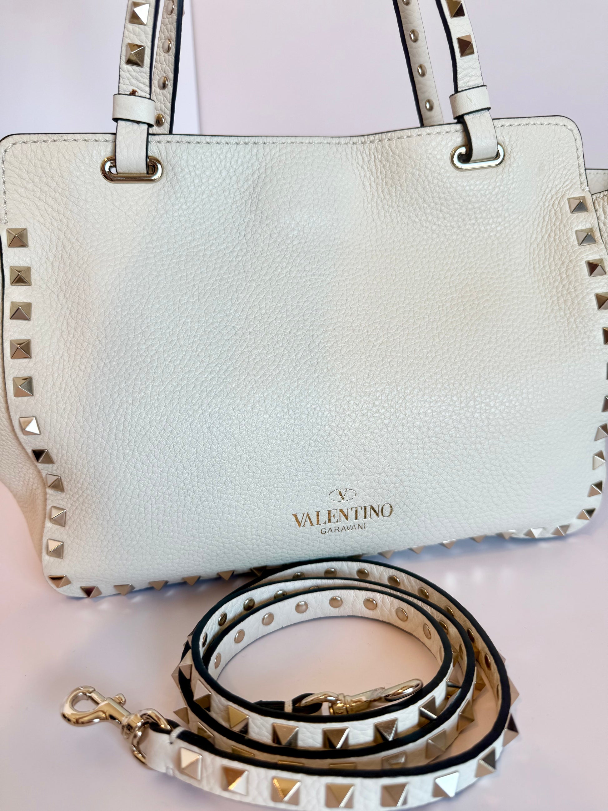 Valentino Garavani rockstud pebble leather bag