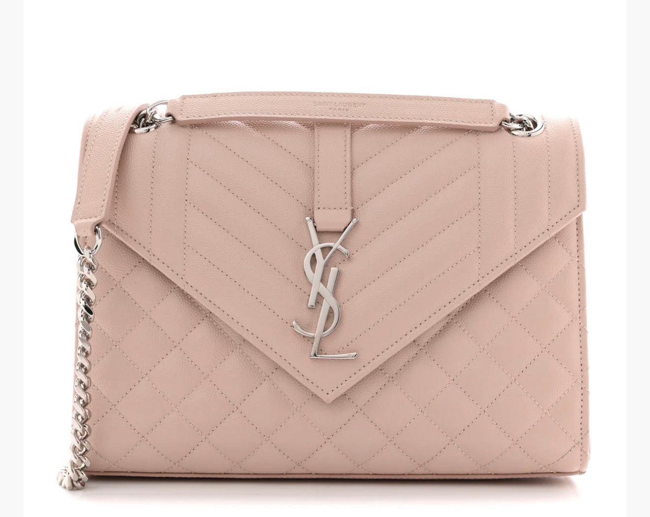 Grain De Poudre Textured Mixed Matelasse Medium Triquilt Monogram Satchel Marble Pink