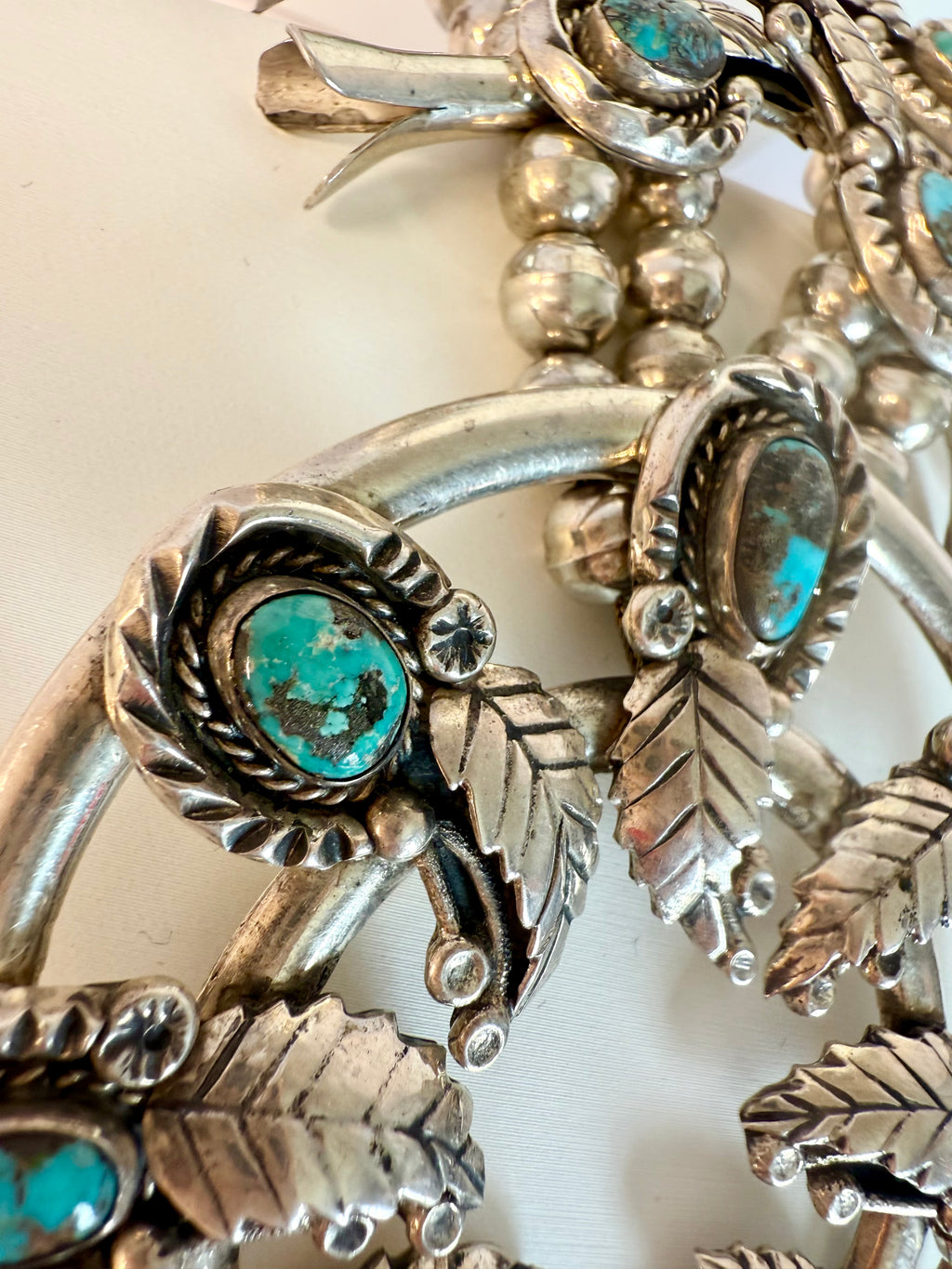 Navajo turquoise squash blossom