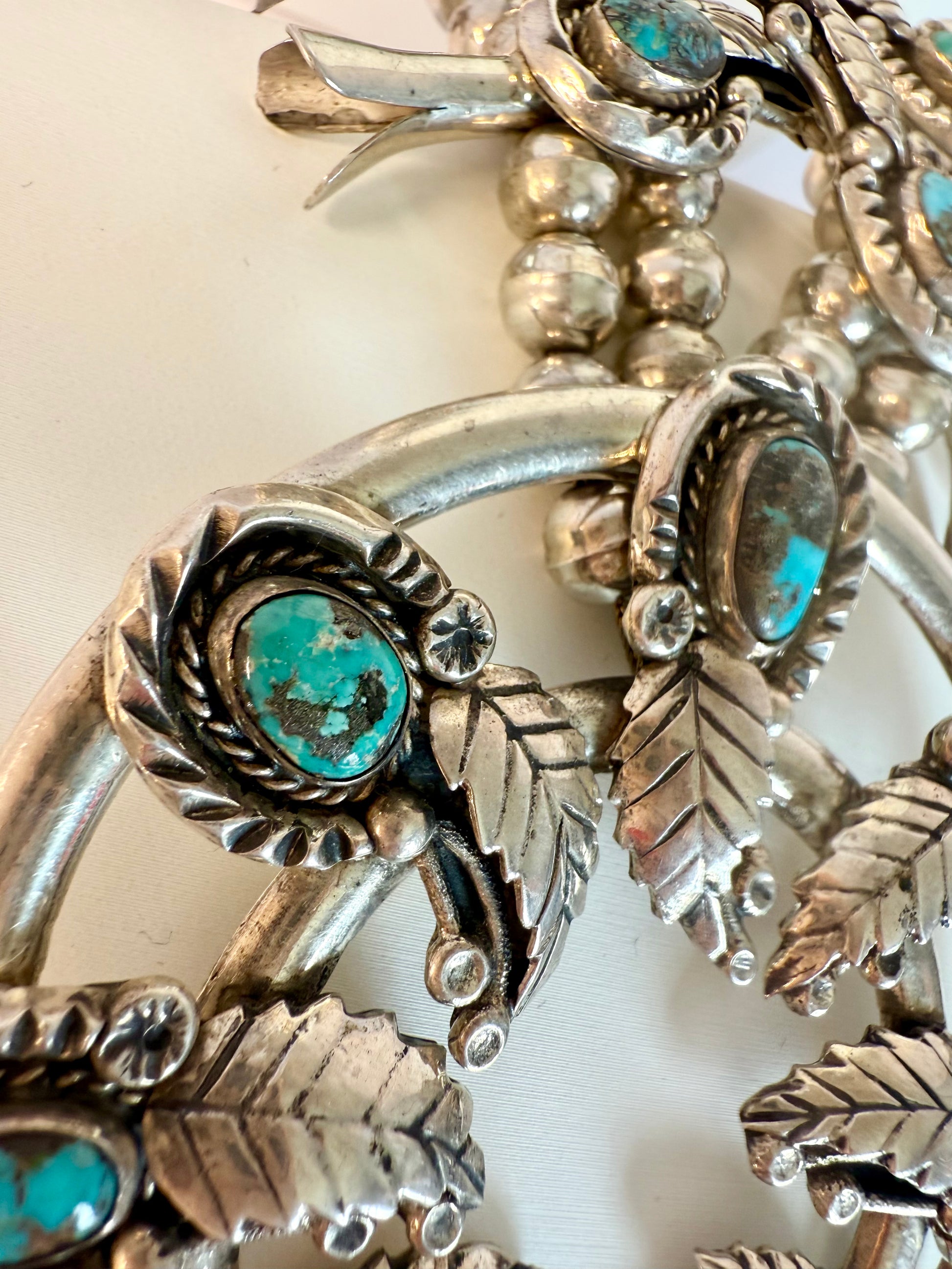 Navajo turquoise squash blossom