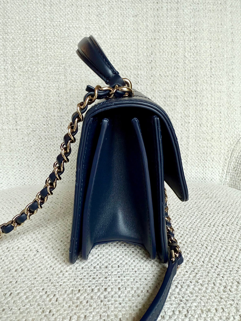 Chanel Lady Coco Flap Bag in navy blue calfskin leather