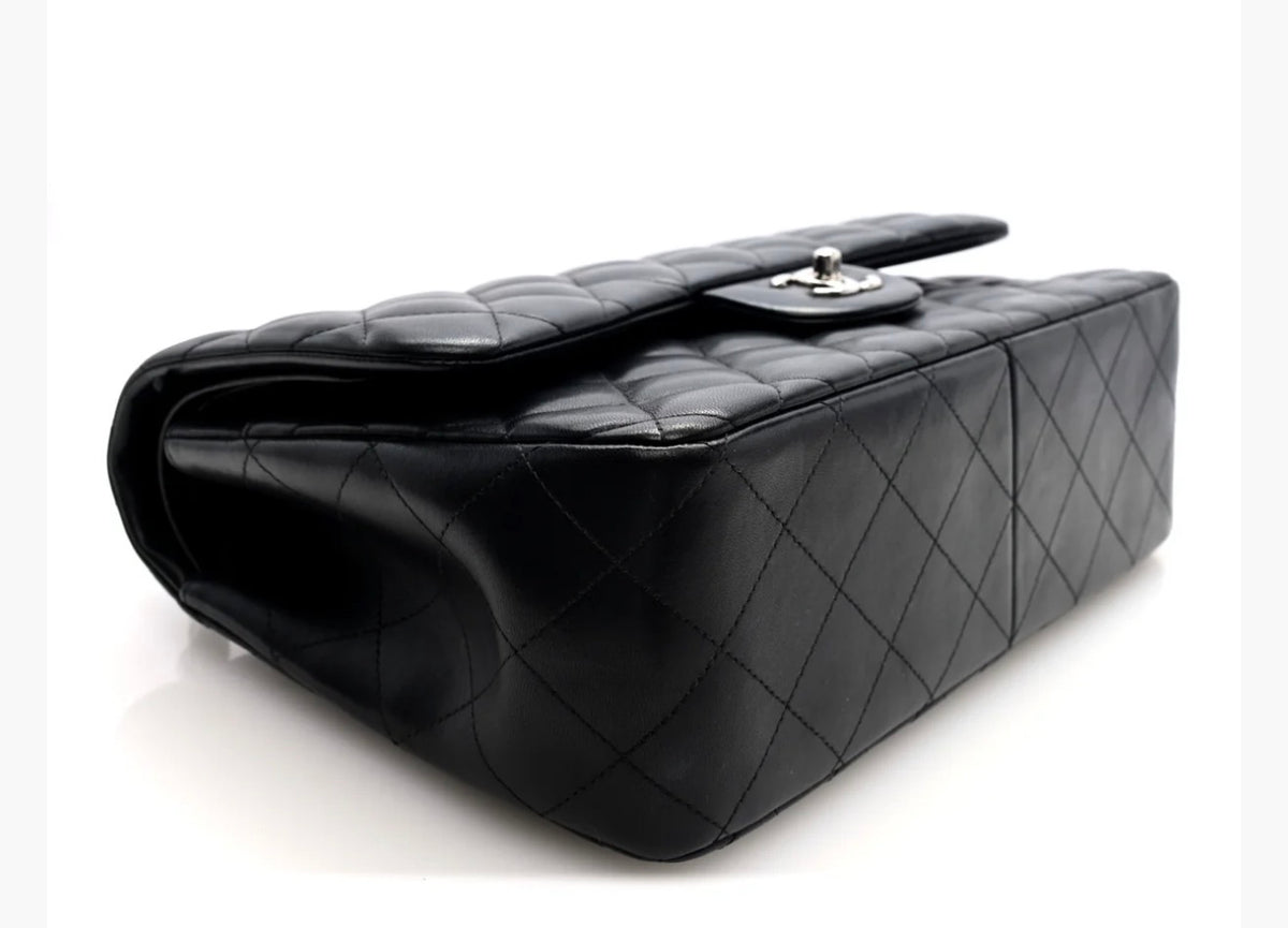 Chanel Jumbo double Flap Quilted Lambskin black/slvr - NIDHALHAUS
