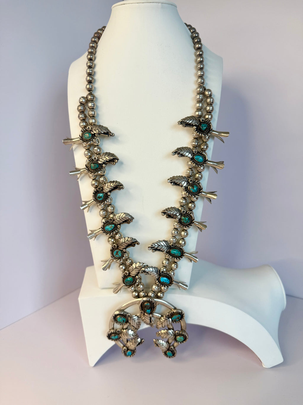 Navajo turquoise squash blossom