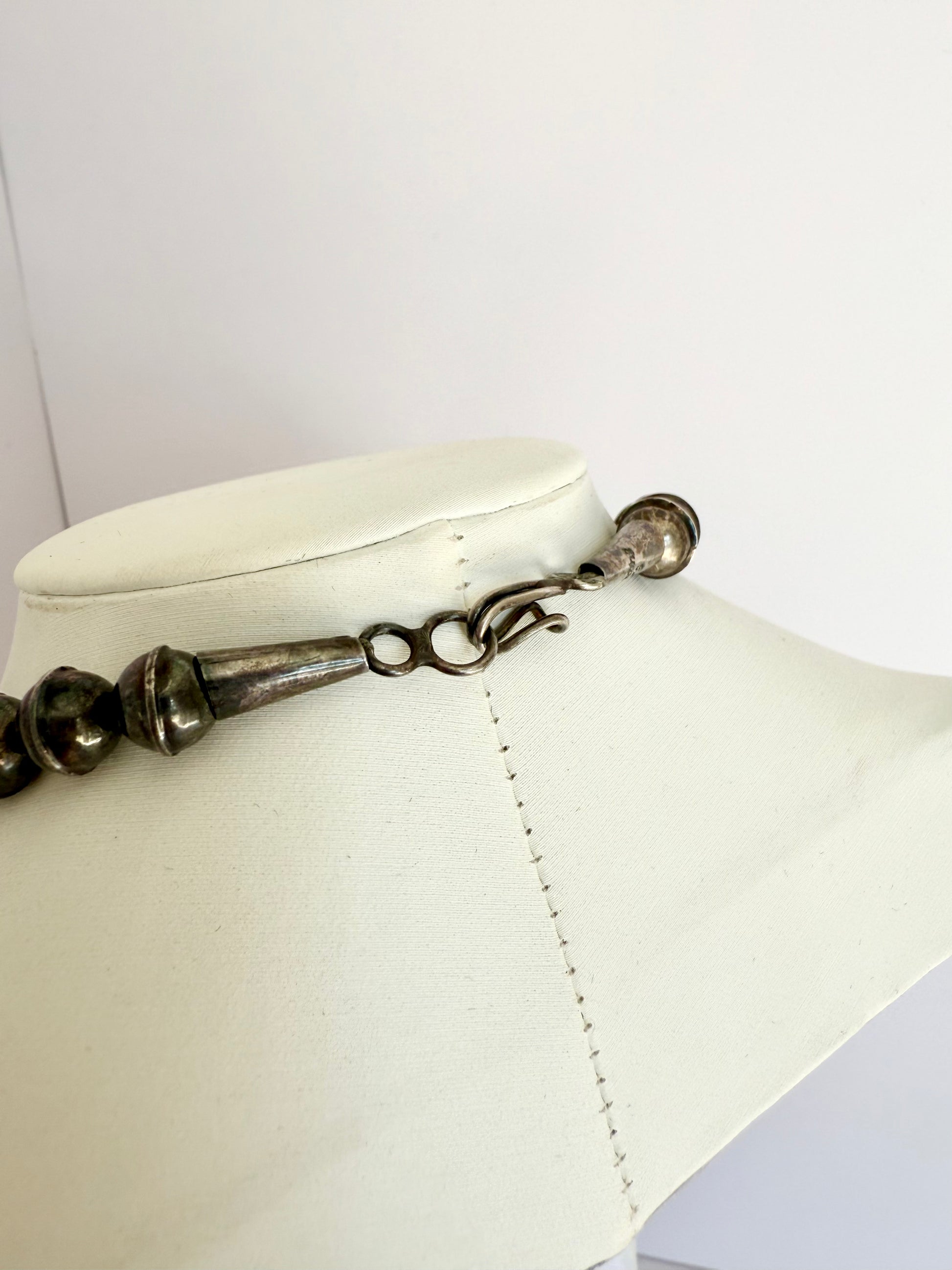 Navajo squash blossom sterling silver coral