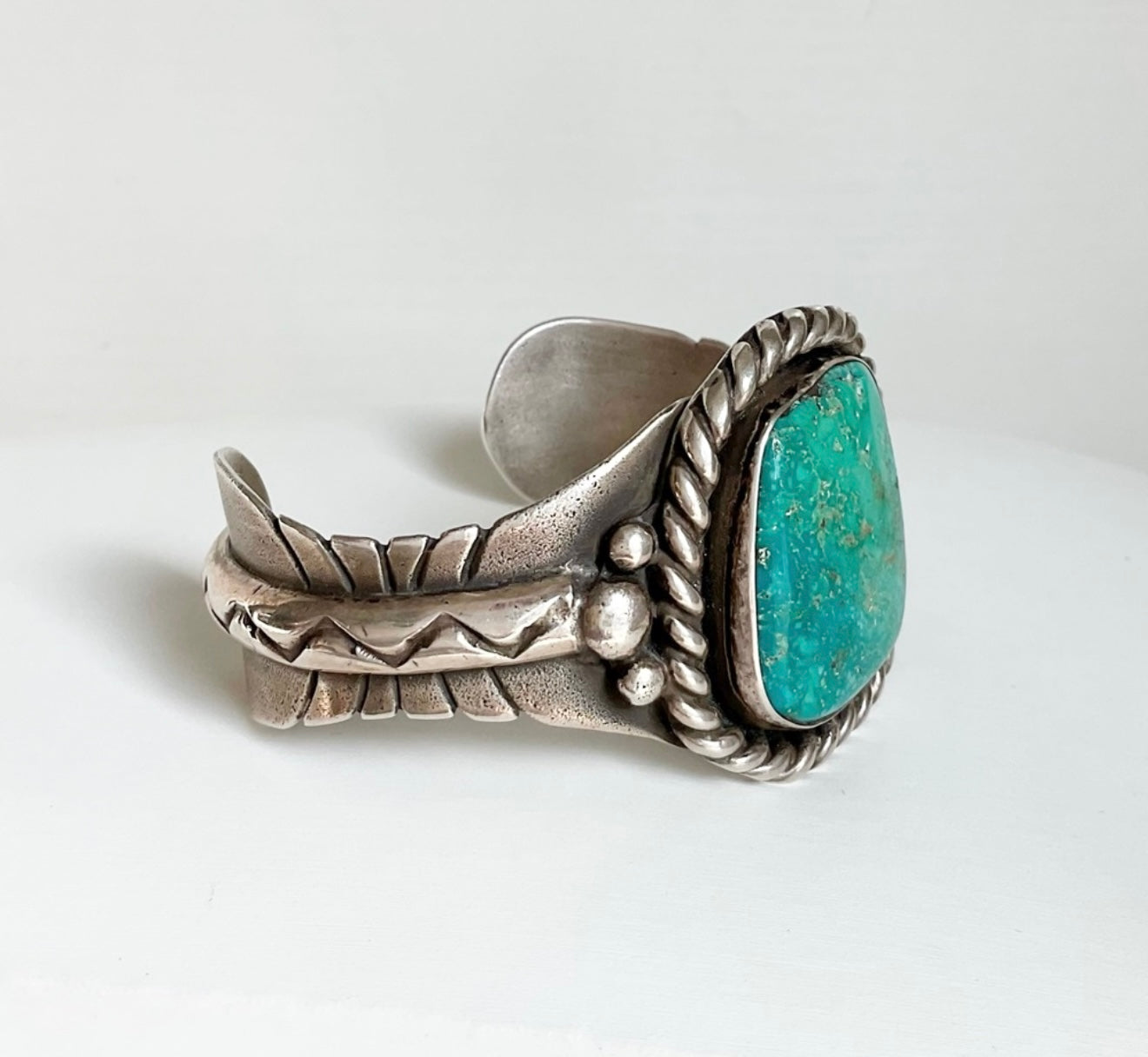 NAVAJO turquoise 1950/1960 signed cuff