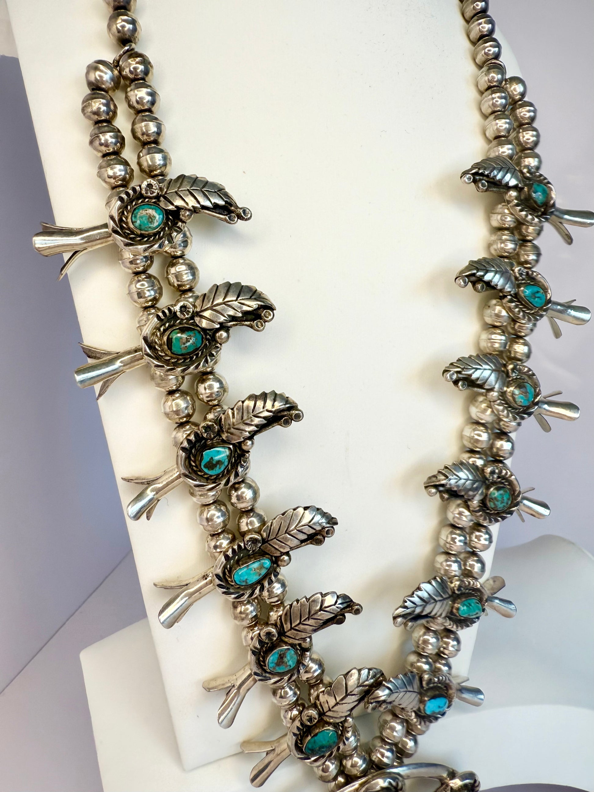 Navajo turquoise squash blossom